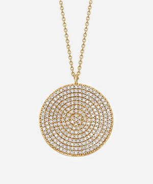 14ct Gold Large Icon Diamond Pendant Necklace