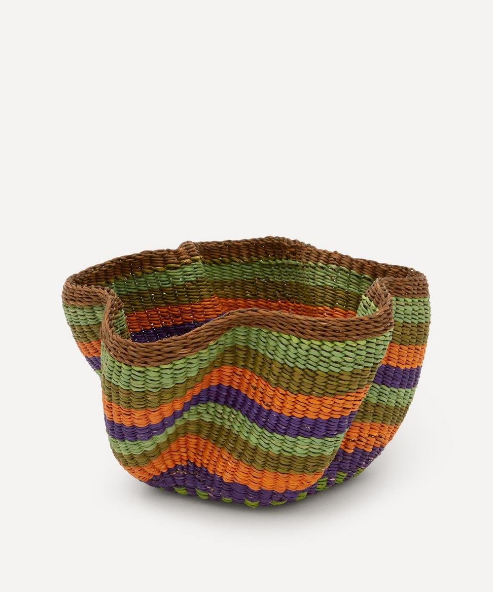 The Baba Tree Basket Company Tiny Pakurigo Wave Basket In Multicoloured