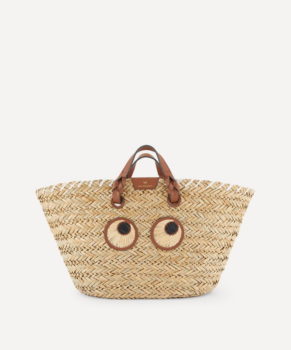 Anya Hindmarch - Large Paper Eyes Woven Seagrass Basket Bag image number 0