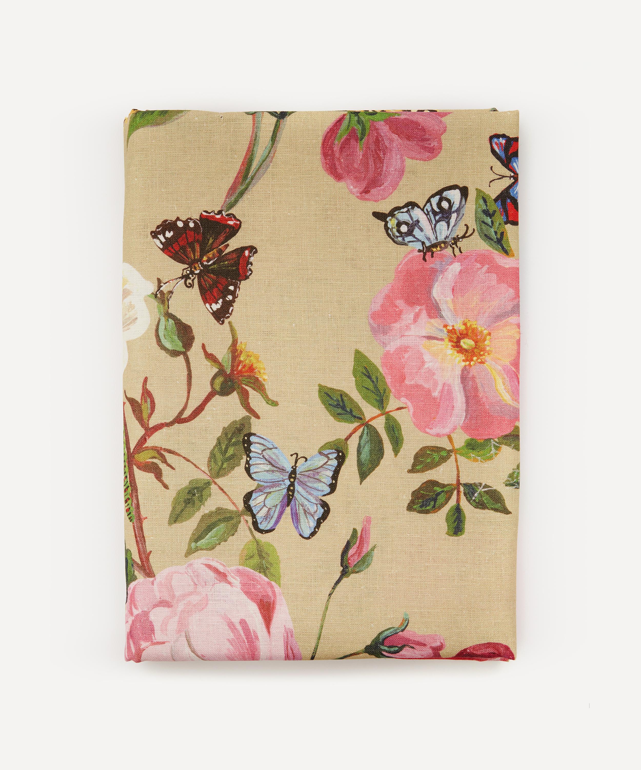 Avenida Home Roses Large Linen Tablecloth In Multicoloured