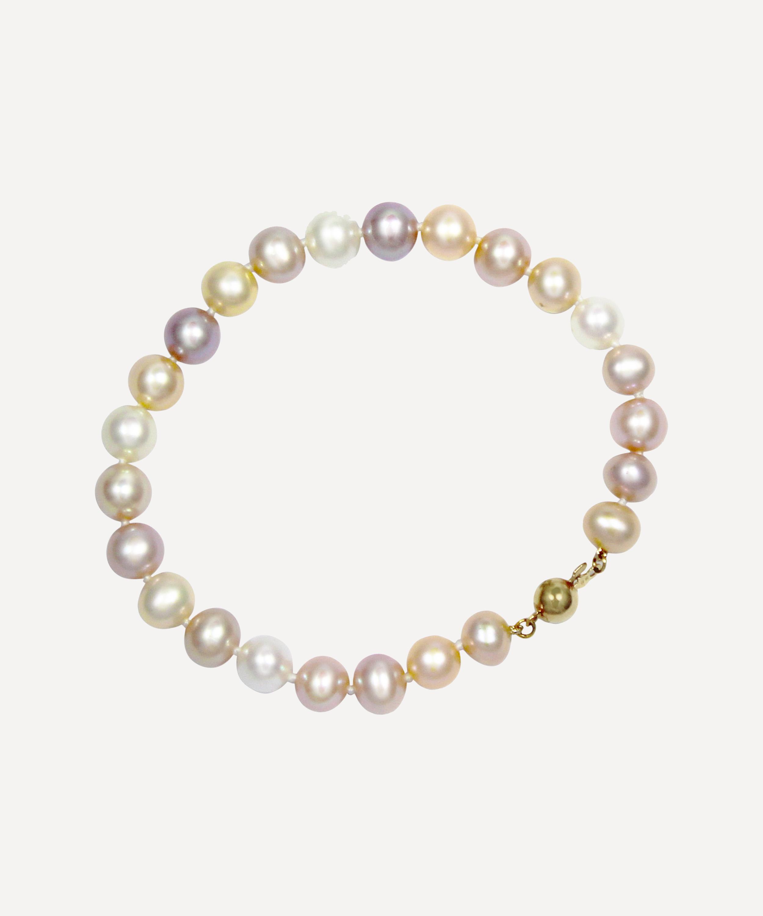 Kojis Multi-coloured Freshwater Pearl Bracelet In Gold