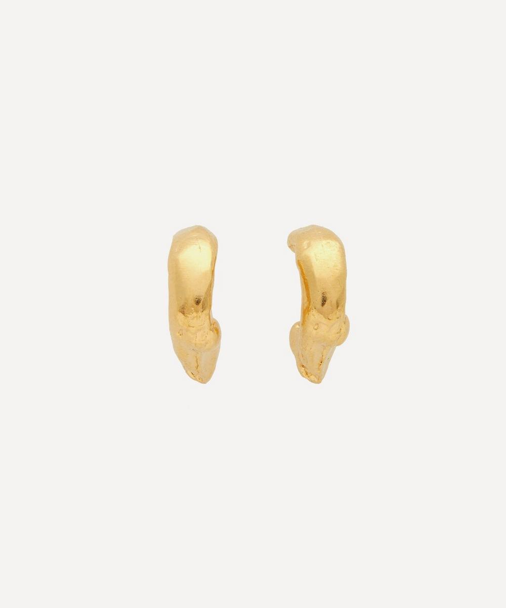 ALIGHIERI GOLD-PLATED THE MINERVA MINI HOOP EARRINGS,000730200