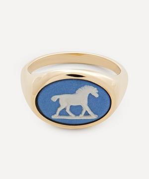 9ct Gold Wedgwood Walking Horse Oval Signet Ring
