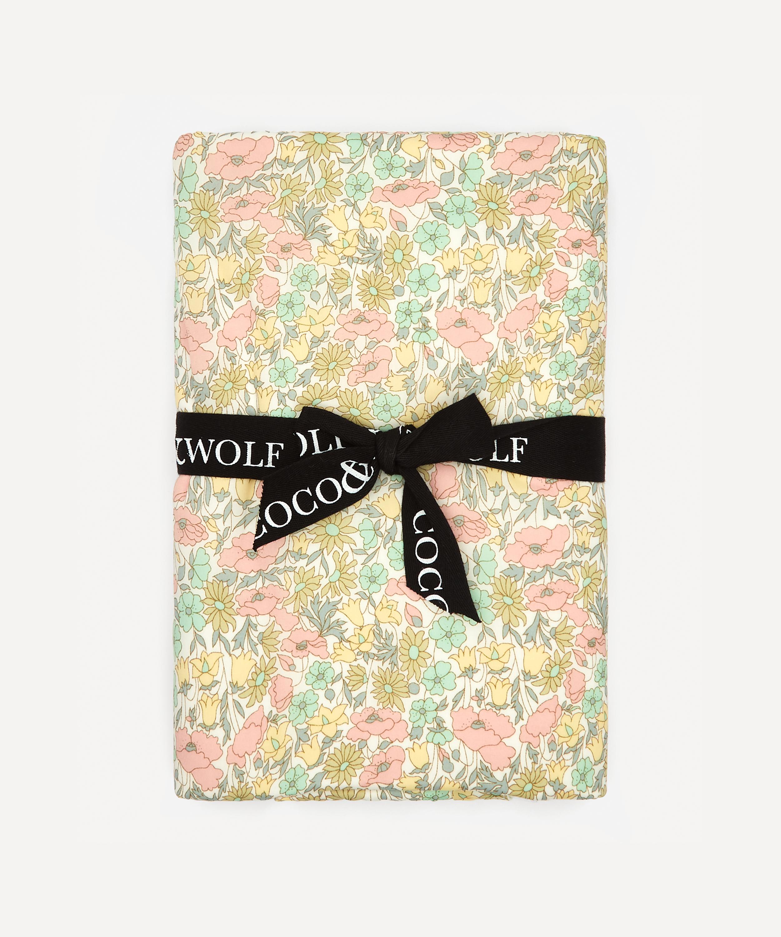 Coco & Wolf Poppy And Daisy Reversible Cot Bed Blanket In Yellow