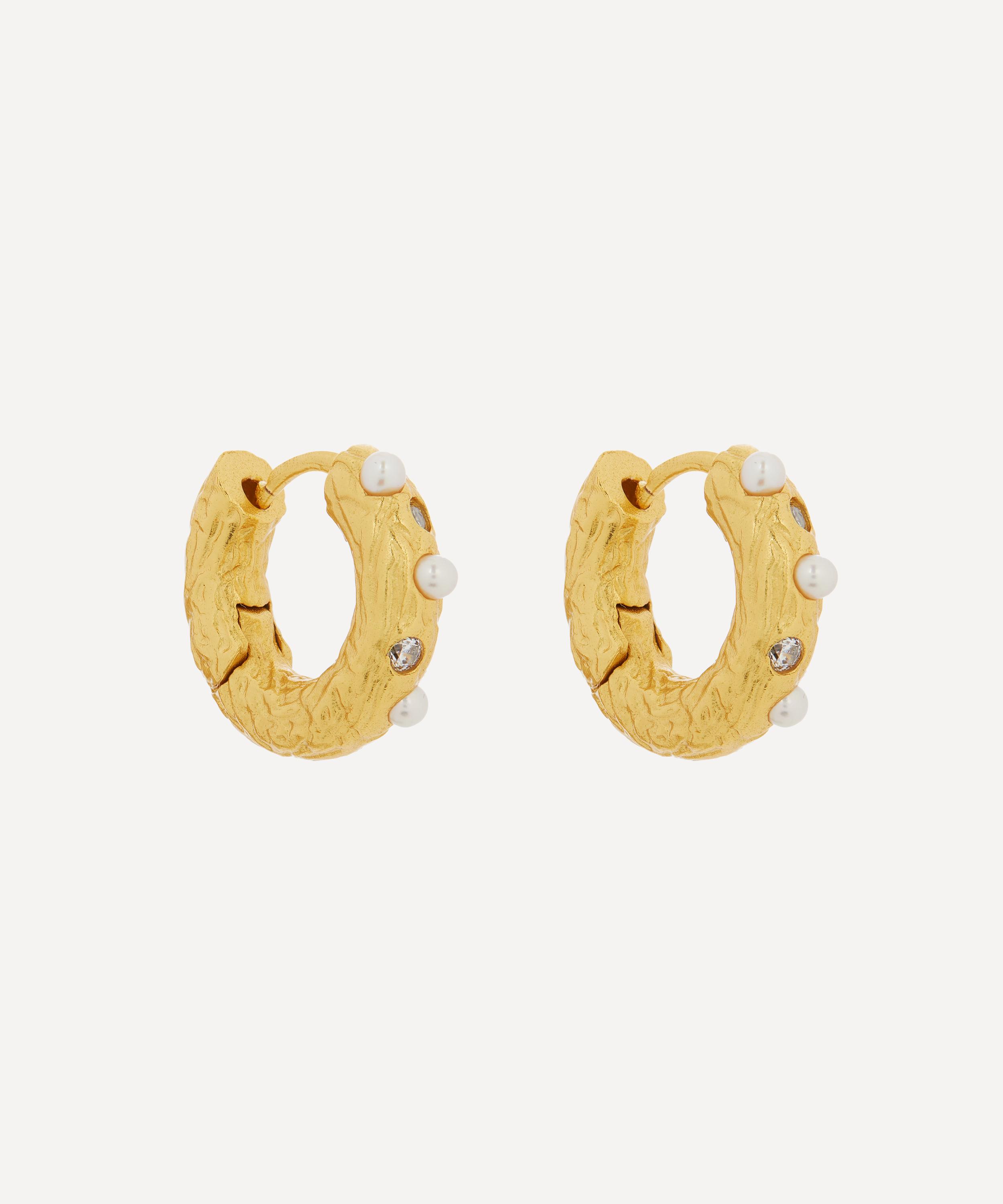 Anni Lu Gold-plated Gem In A Hoop Earrings