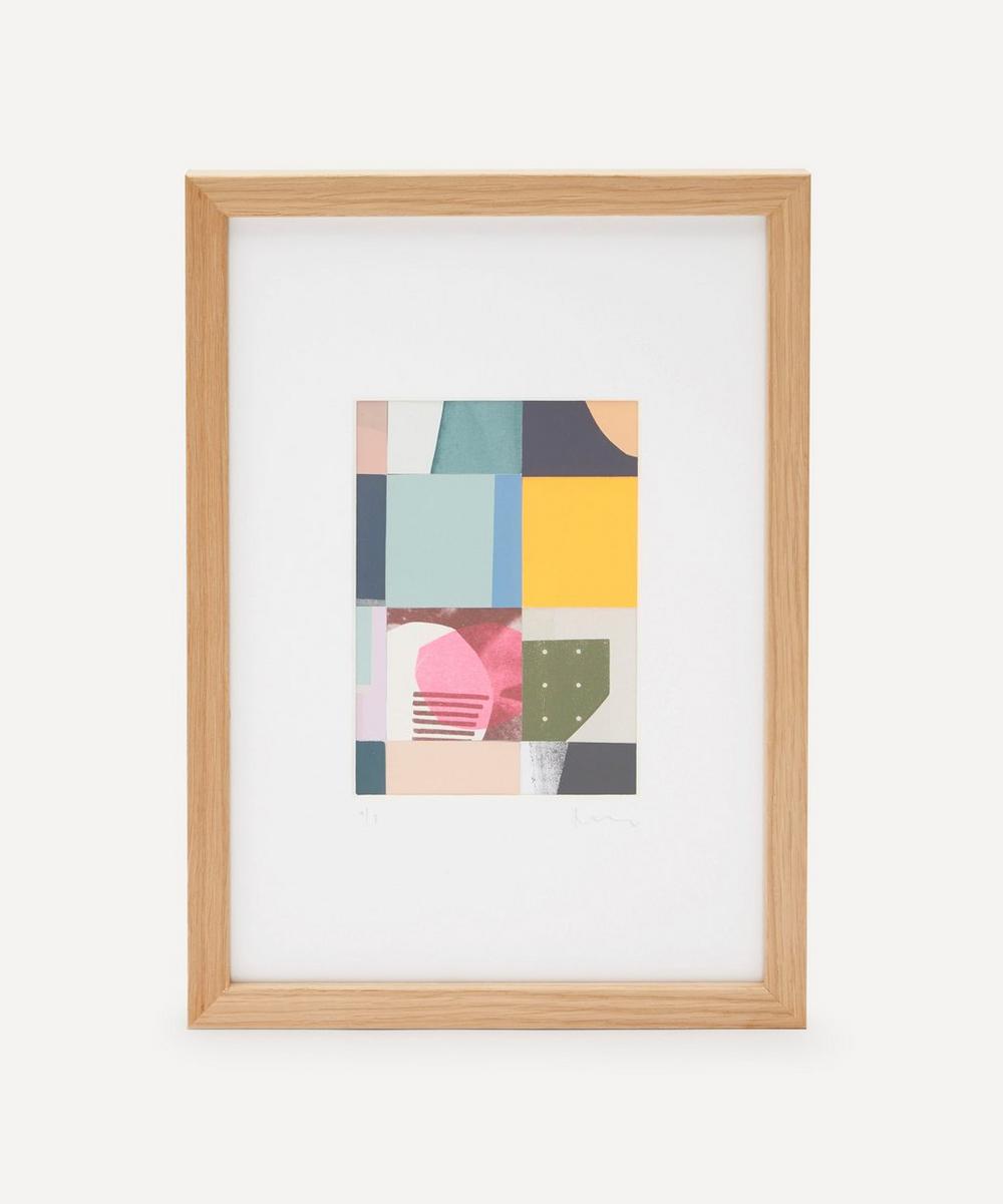 Jonathan Lawes Plaid 01 A4 Framed Collage In Blue