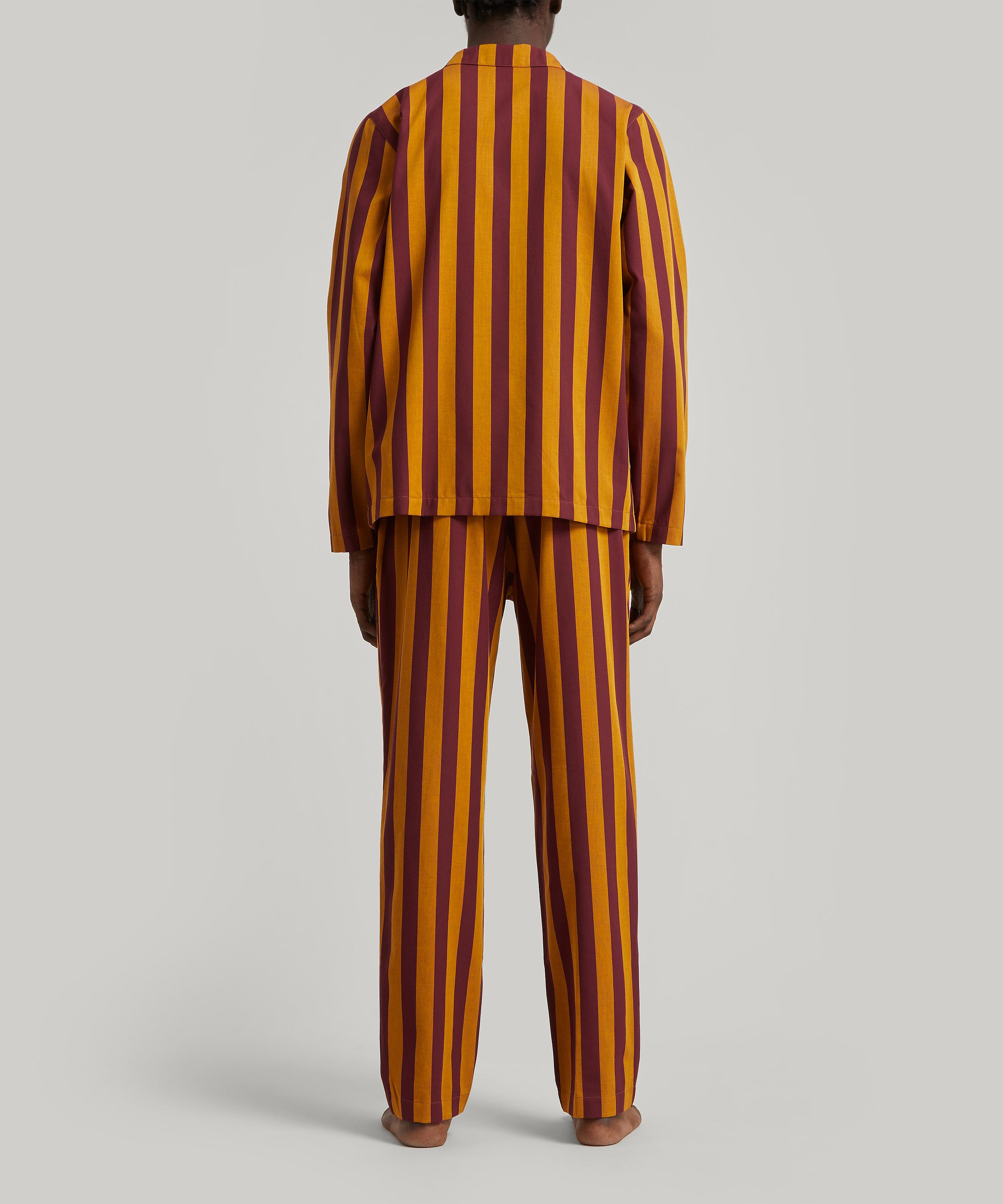 NUFFERTON NUFFERTON MENS UNO CABERNET AND YELLOW STRIPED PYJAMAS 000731390