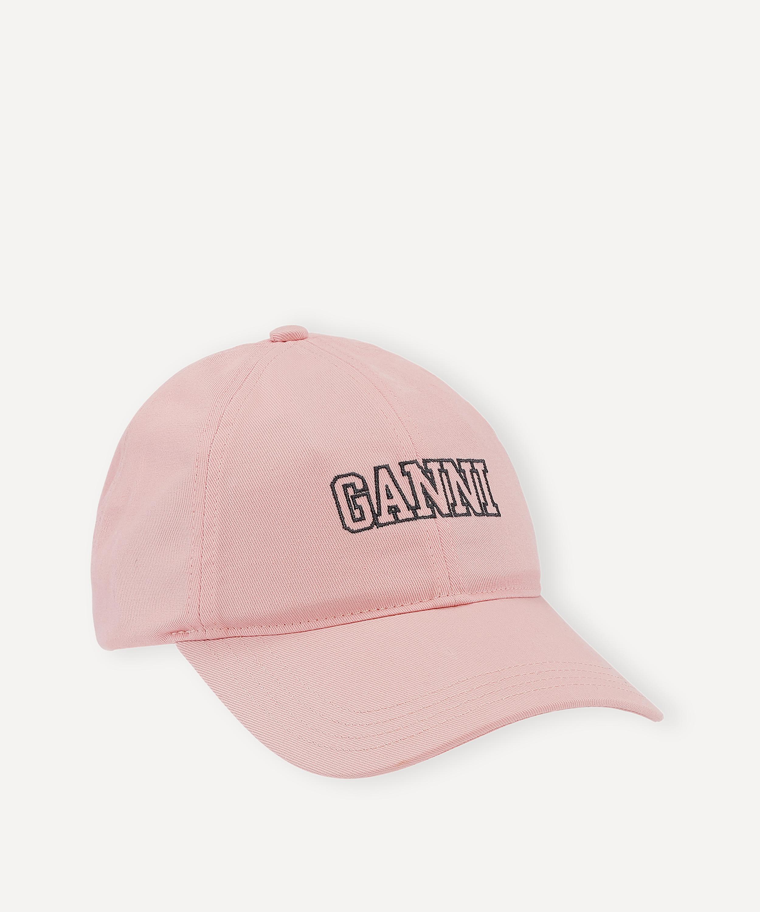 Ganni Embroidered Organic Cotton-twill Baseball Cap In Sweet Lilac