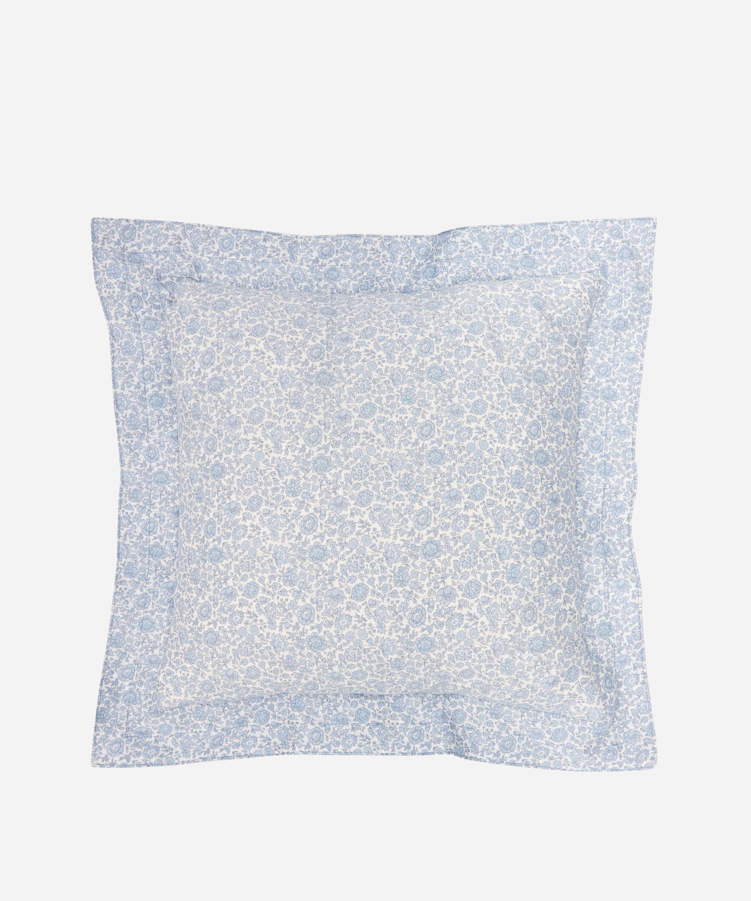 Coco & Wolf D'anjo Coast Stitch Edge Square Cushion In Blue