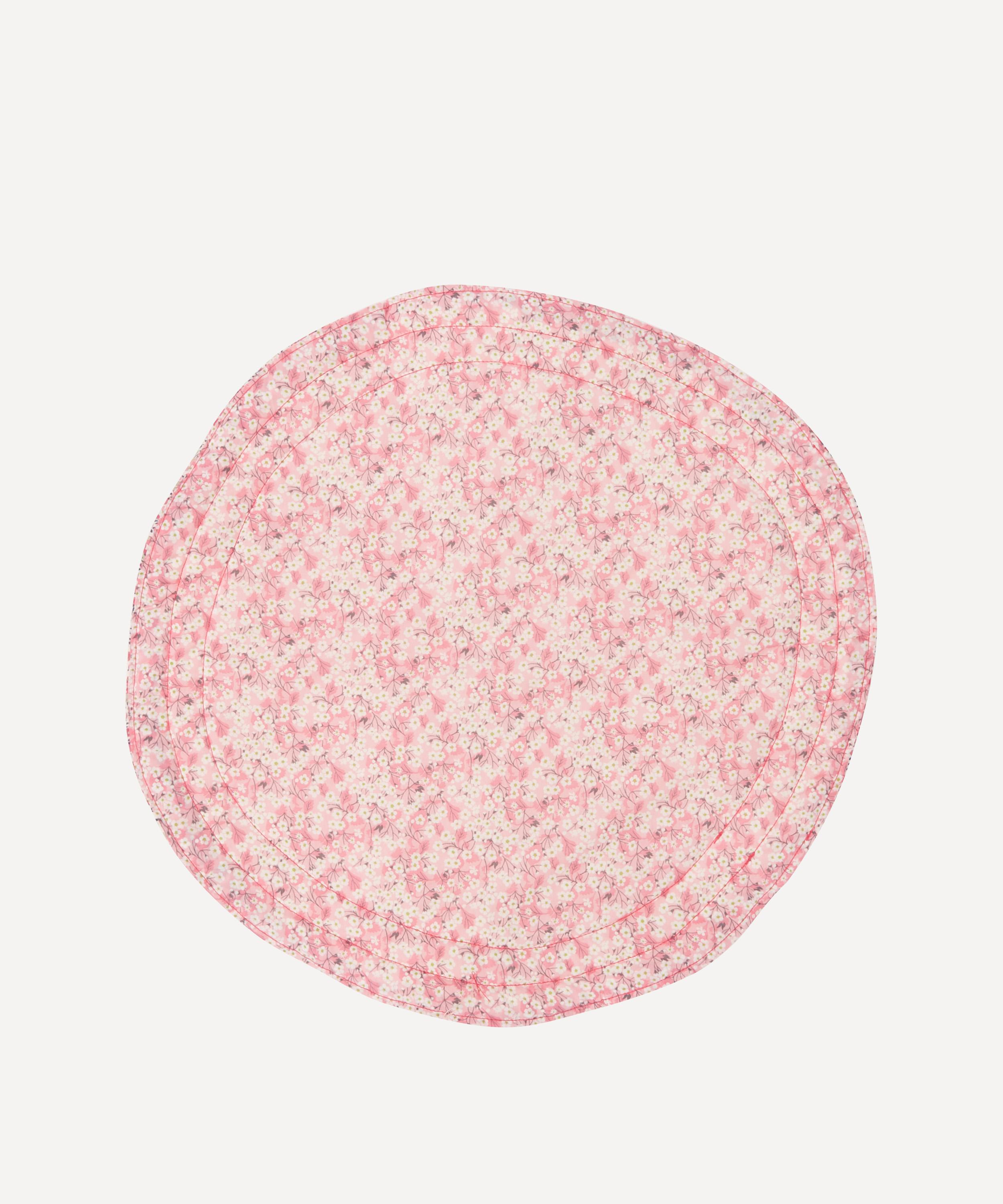 Coco & Wolf Mitsi Valeria And Wiltshire Bud Stitch Edge Circle Placemat In Pink
