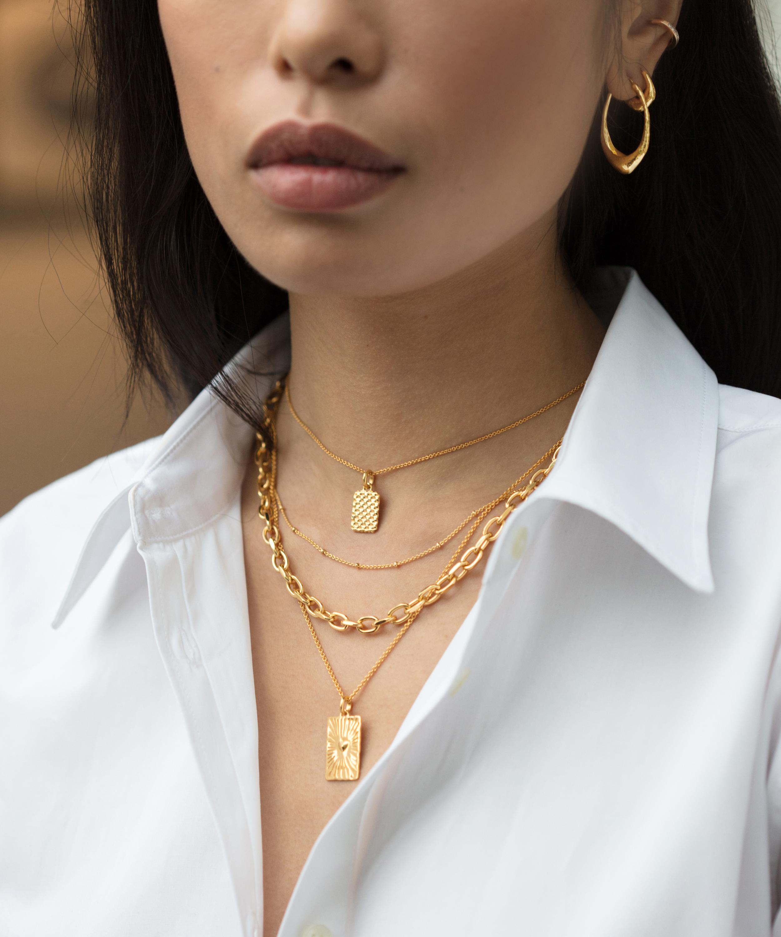 Monica Vinader Gold Plated Vermeil Silver Talisman Heart Pendant In Gold