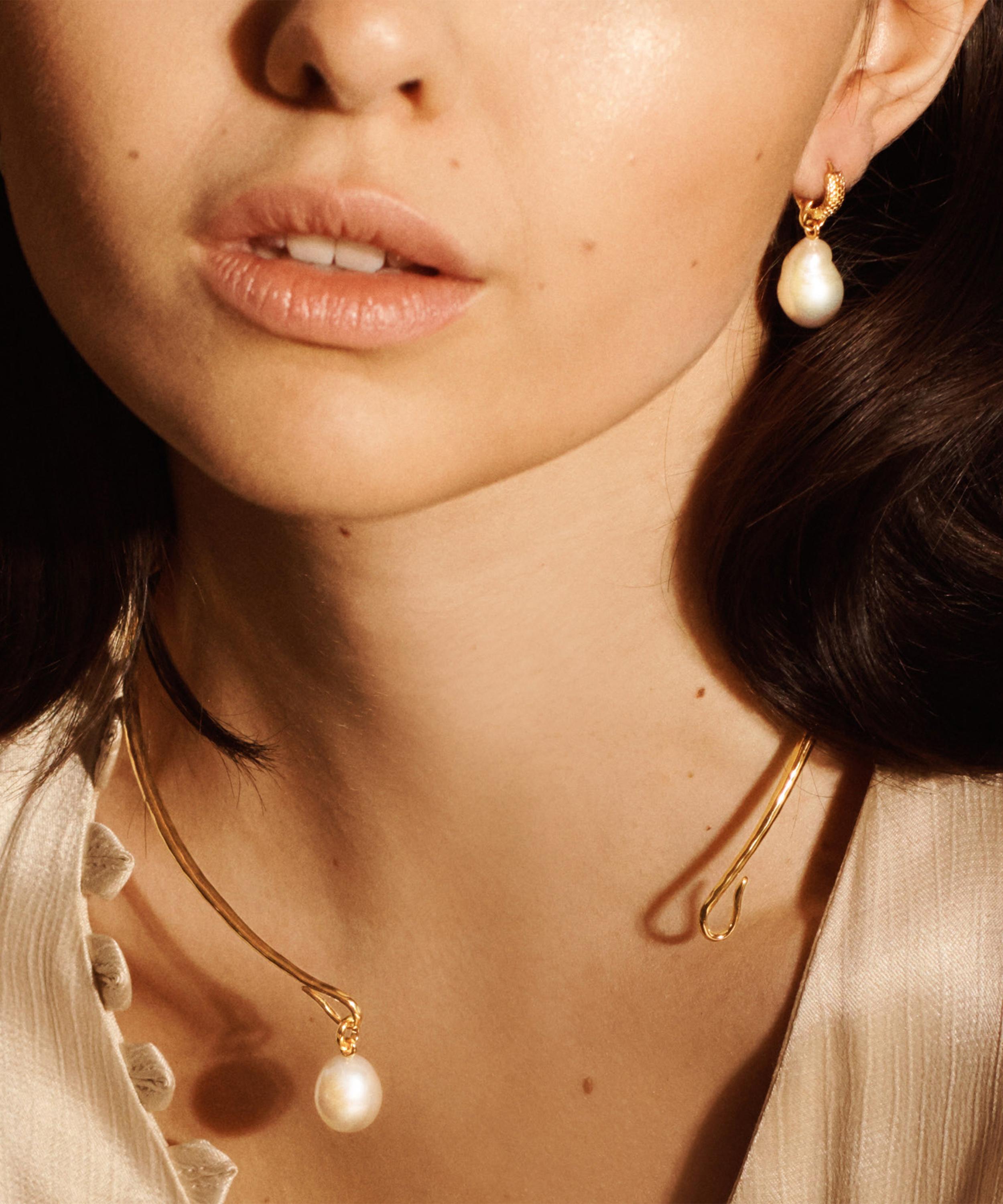 Monica Vinader X Doina Rose Gold Plated Vermeil Silver Huggie Hoop Earrings In Rose Gold