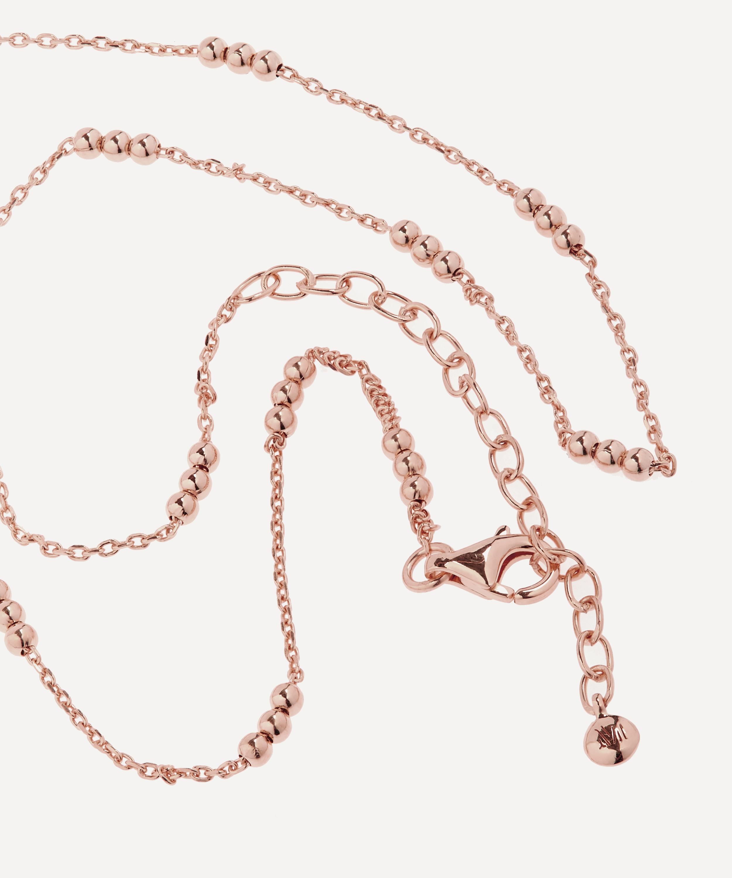 Shop Monica Vinader Rose Gold Plated Vermeil Silver 14-16' Triple Beaded Choker Necklace