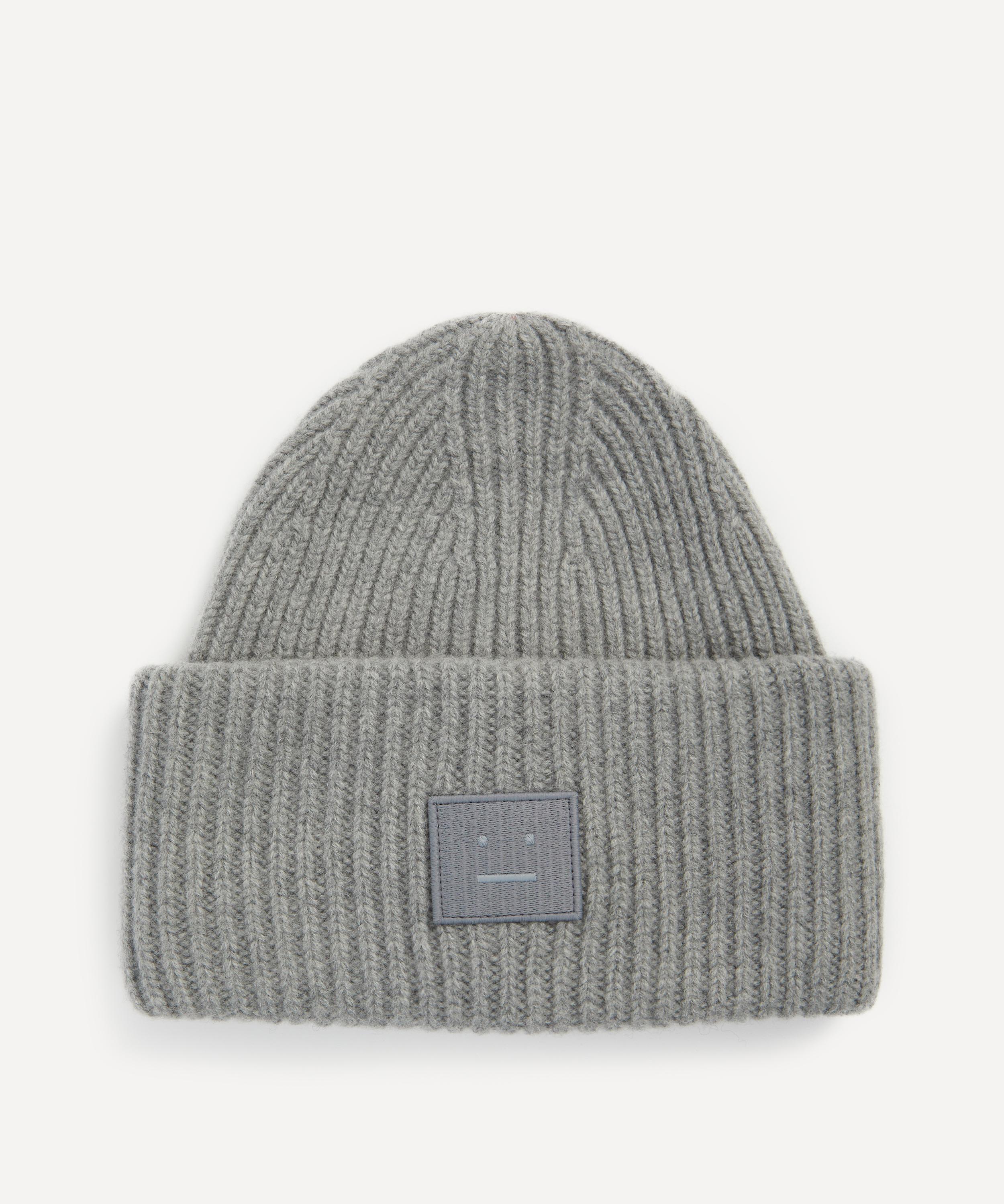 Shop Acne Studios Mens Face Logo Beanie Hat