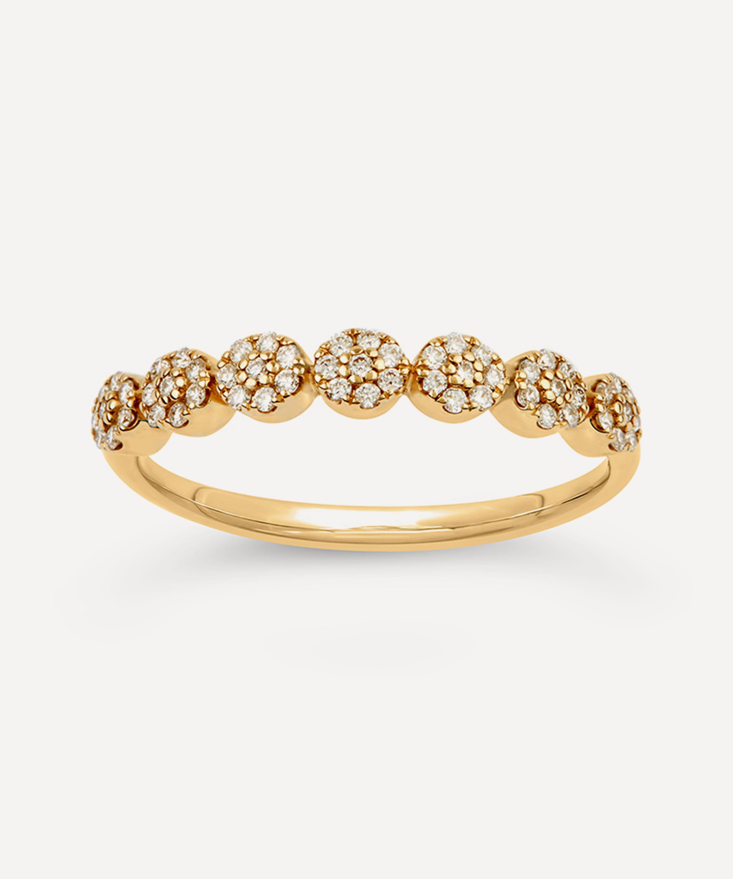 Dinny Hall 14ct Gold Starflower Diamond Half Eternity Ring Luxury Christmas Gift / Present