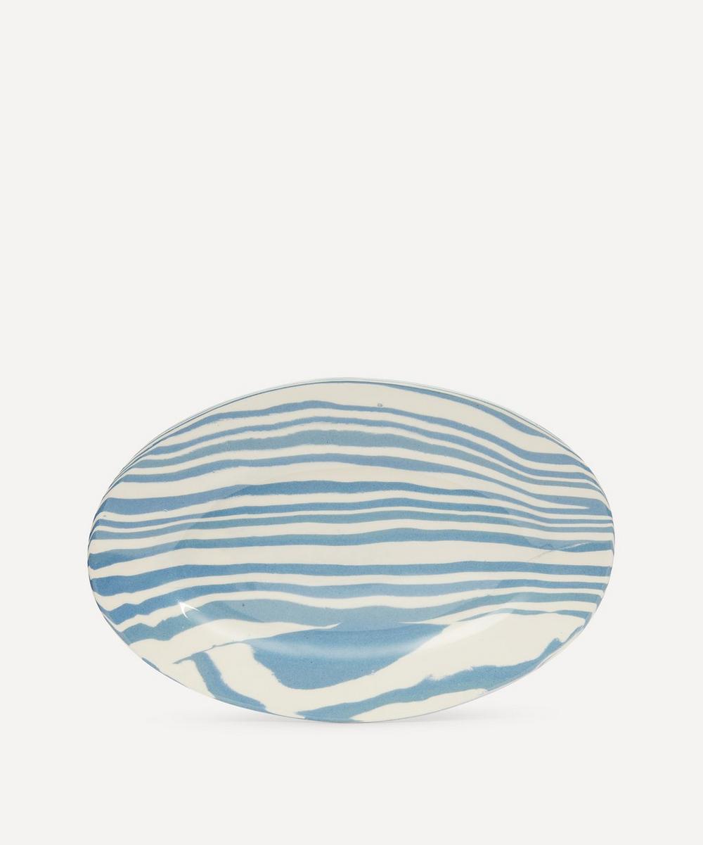 HENRY HOLLAND STUDIO BLUE AND WHITE SMALL SERVING PLATTER,000732571