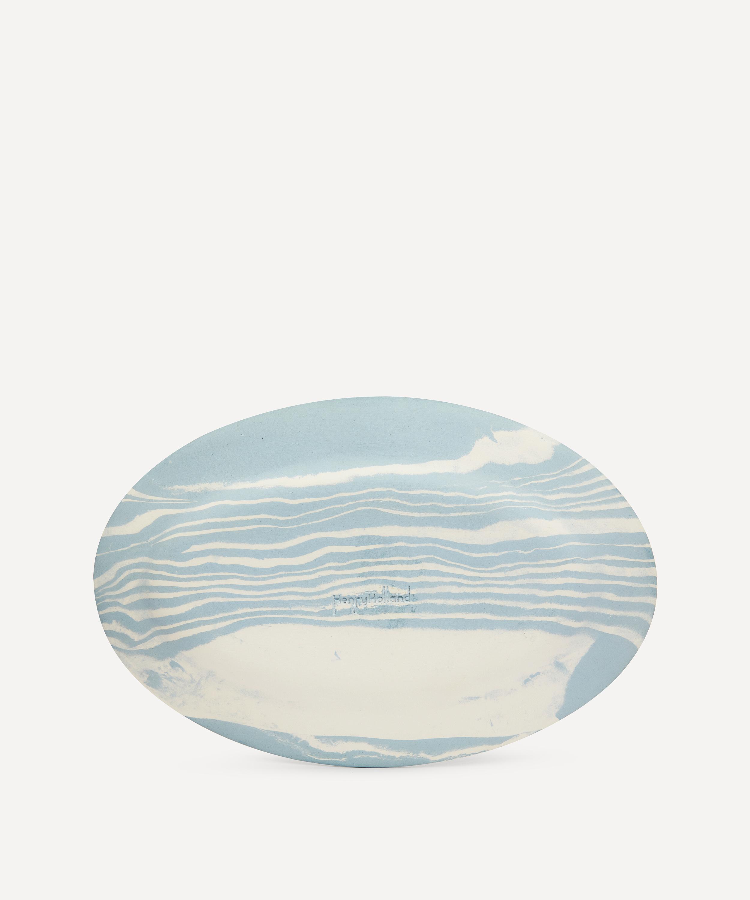 Shop Henry Holland Studio Blue And White Small Serving Platter In Blue/ivory