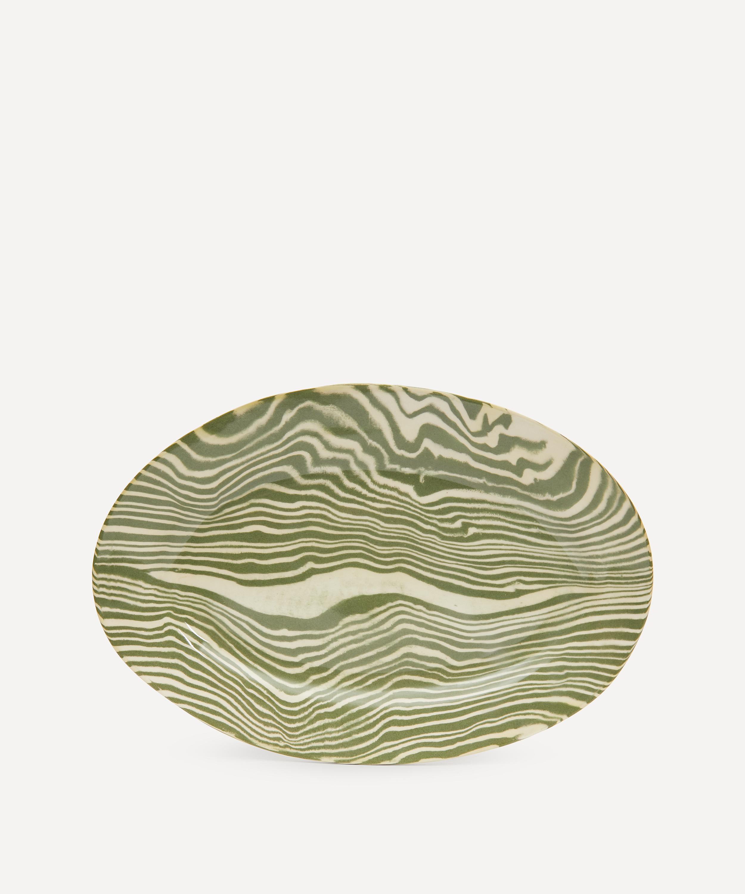 Shop Henry Holland Studio Green And White Serving Platter In Green/ivory