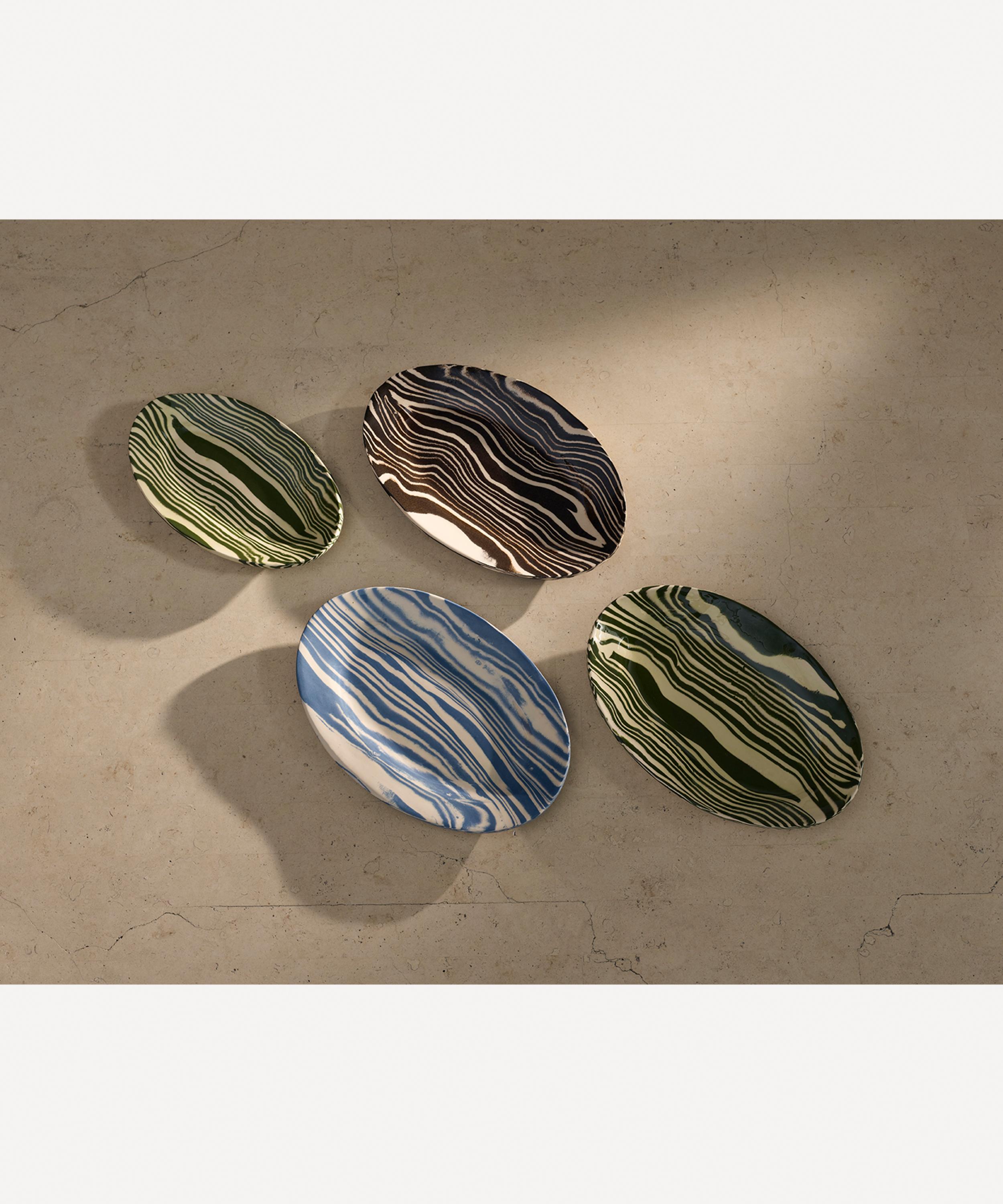 Shop Henry Holland Studio Green And White Serving Platter In Green/ivory