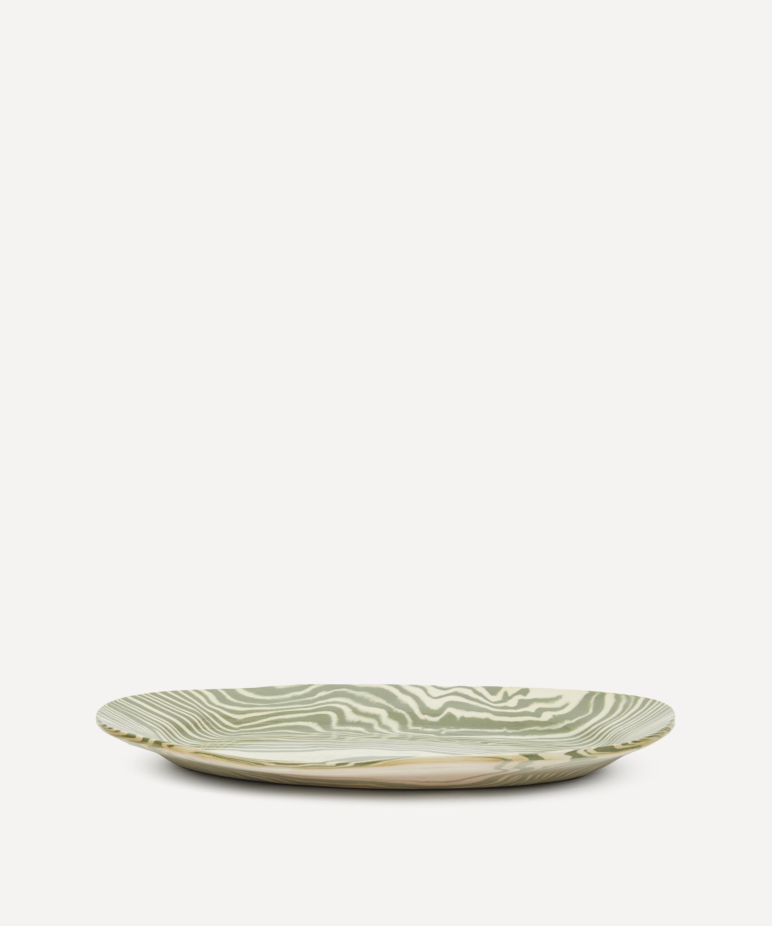 Shop Henry Holland Studio Green And White Serving Platter In Green/ivory
