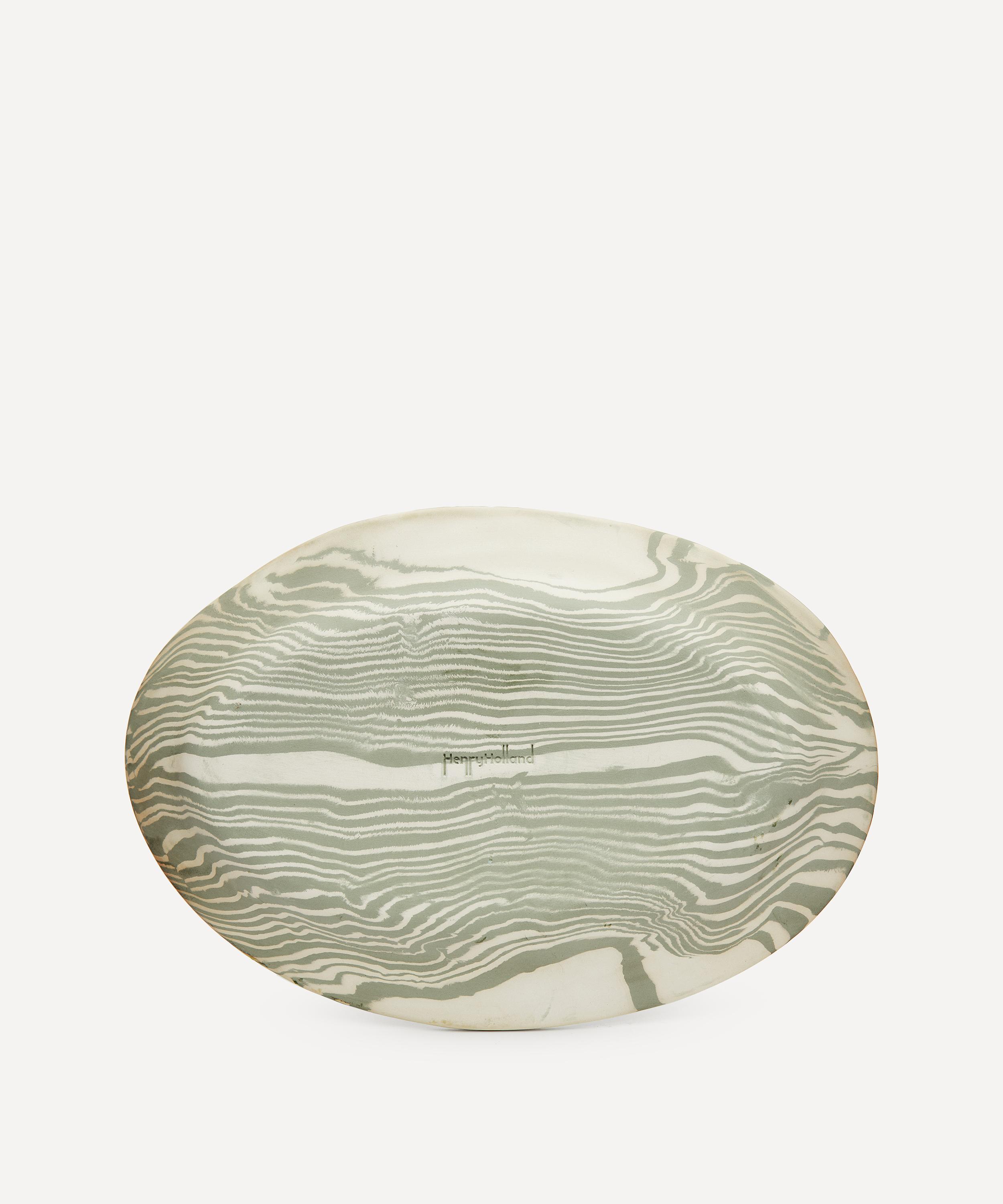 Shop Henry Holland Studio Green And White Serving Platter In Green/ivory