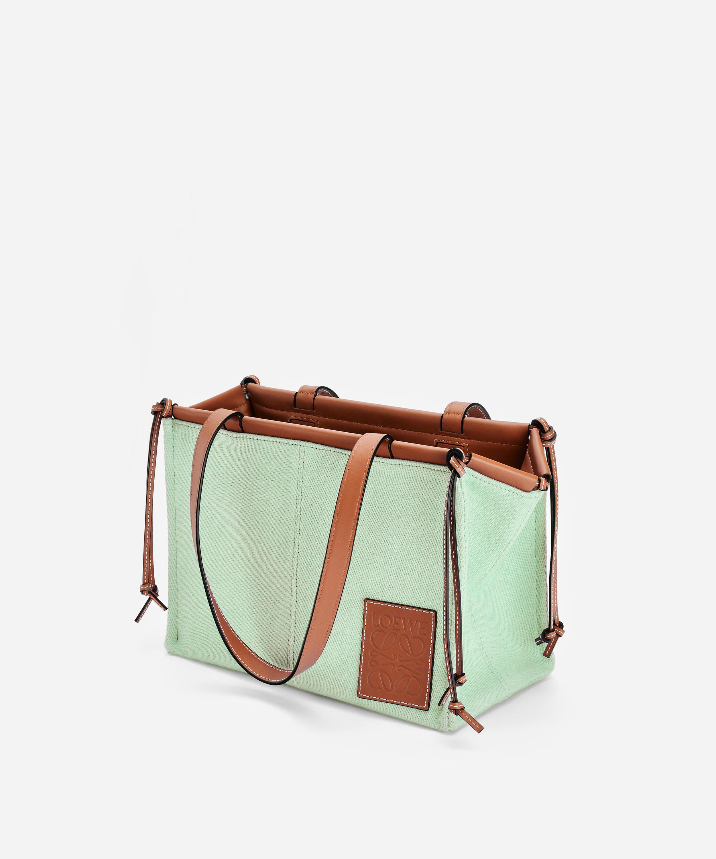 Loewe Womens Light Green Cushion Small Canvas And Leather Tote Bag 1size In Light Green