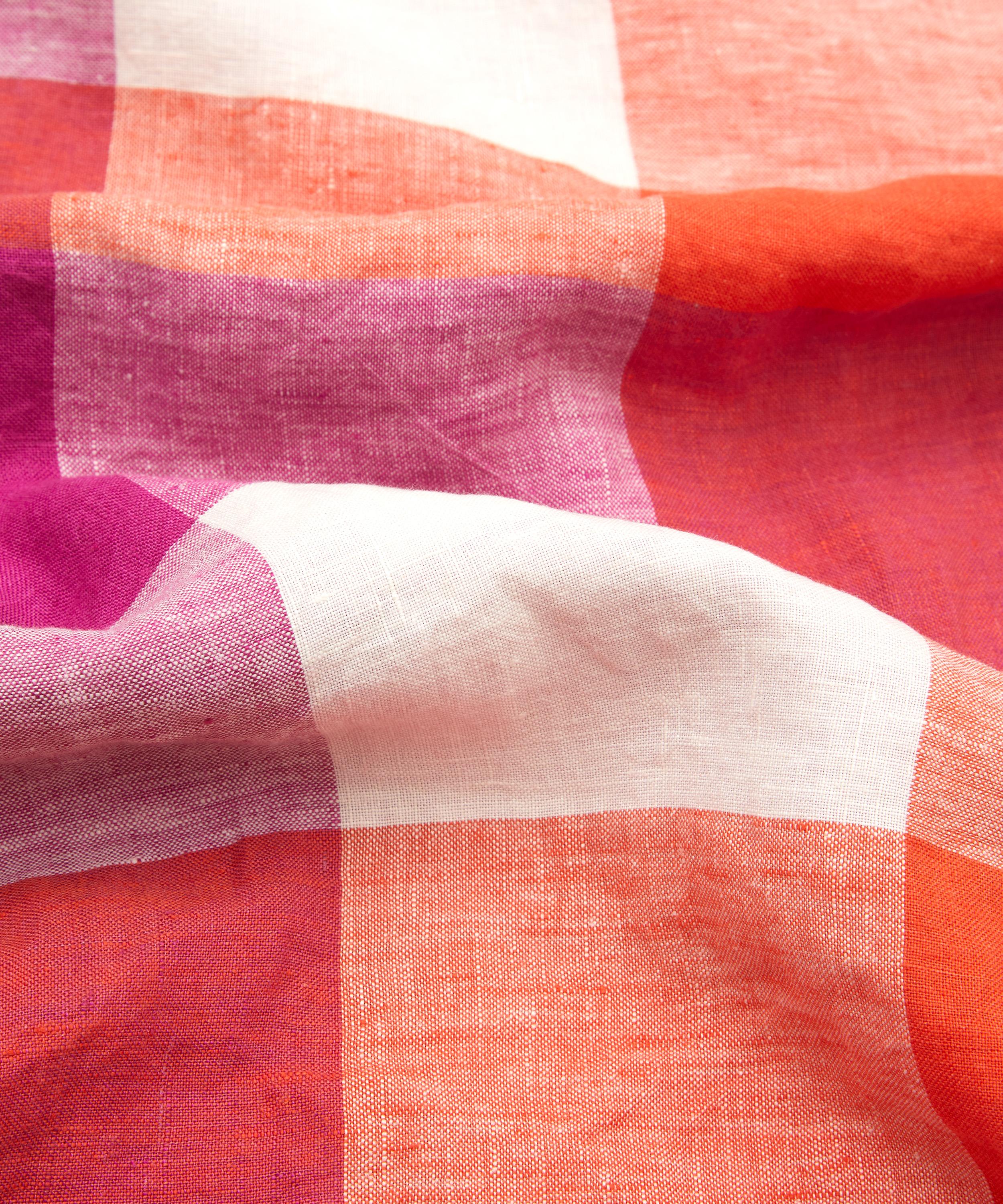 SOCIETY OF WANDERERS SOCIETY OF WANDERERS SHERBET CHECK RUFFLE DOUBLE FLAT SHEET 000732637