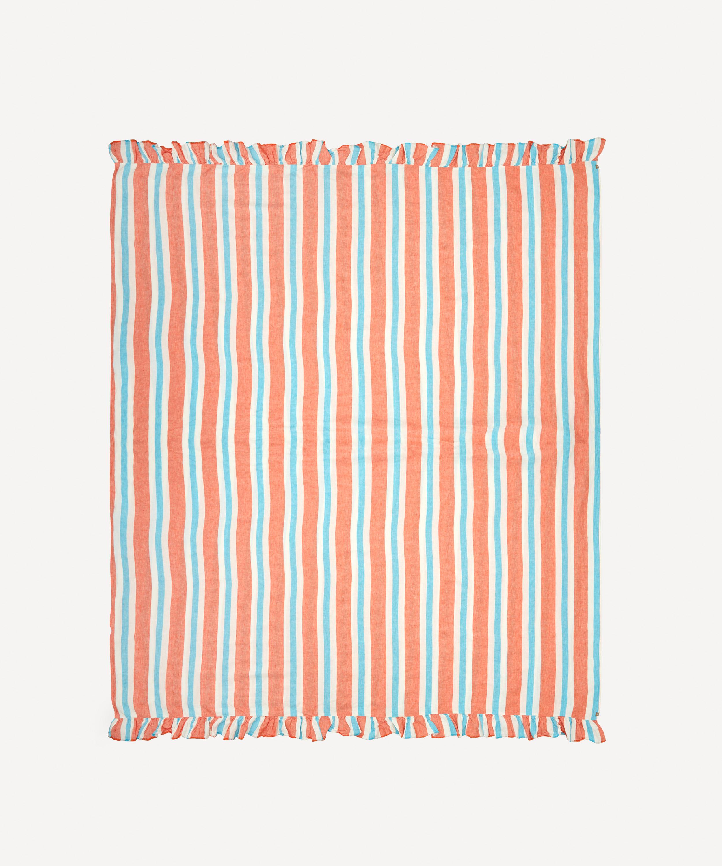 SOCIETY OF WANDERERS SOCIETY OF WANDERERS CANDY STRIPE RUFFLE DOUBLE FLAT SHEET 000732638