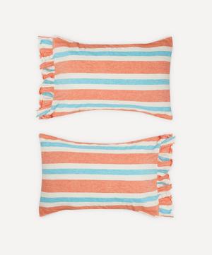 Candy Stripe Ruffle Pillowcase Set