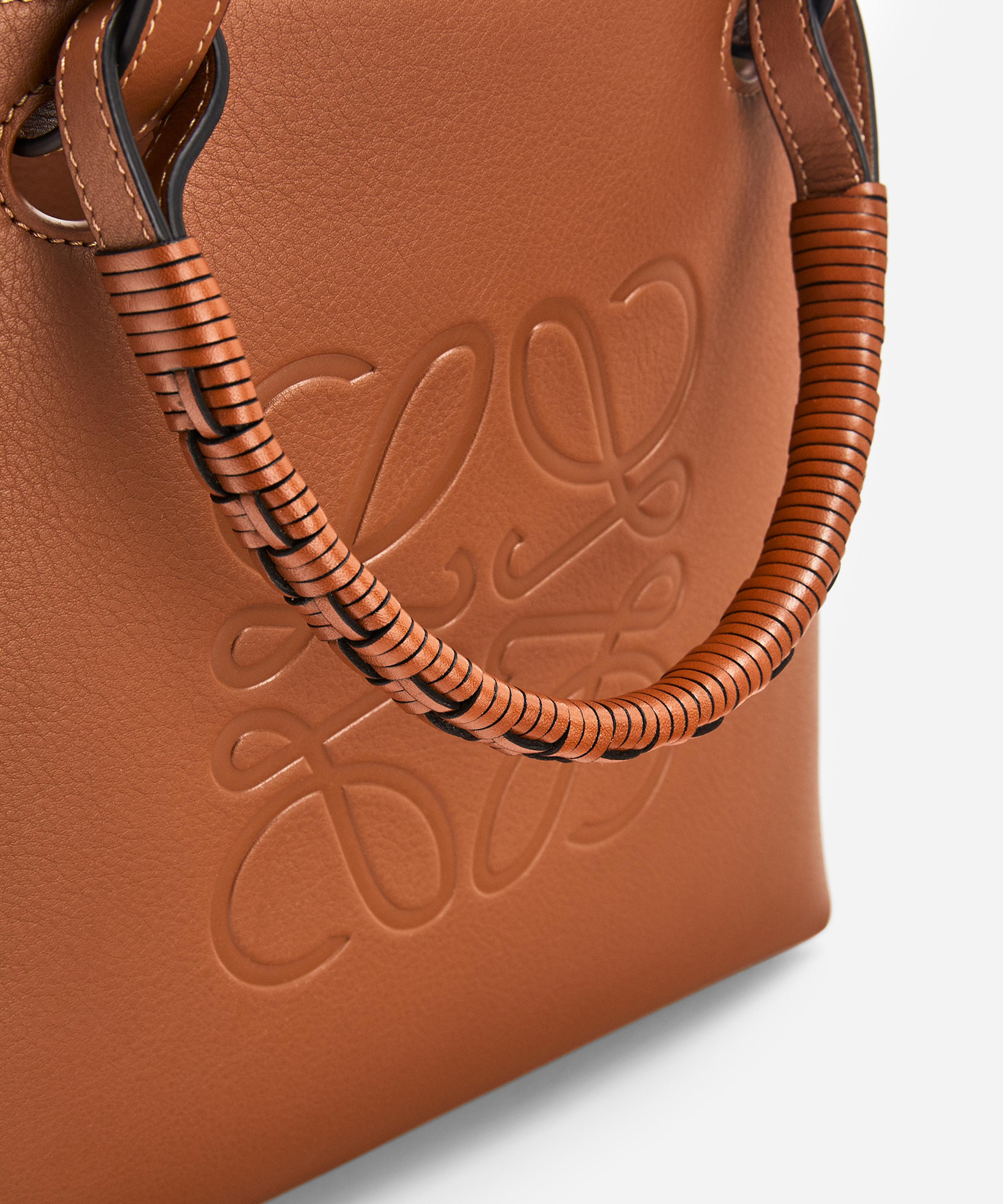 Shop Loewe Women's Small Anagram Leather Tote Bag In Tan