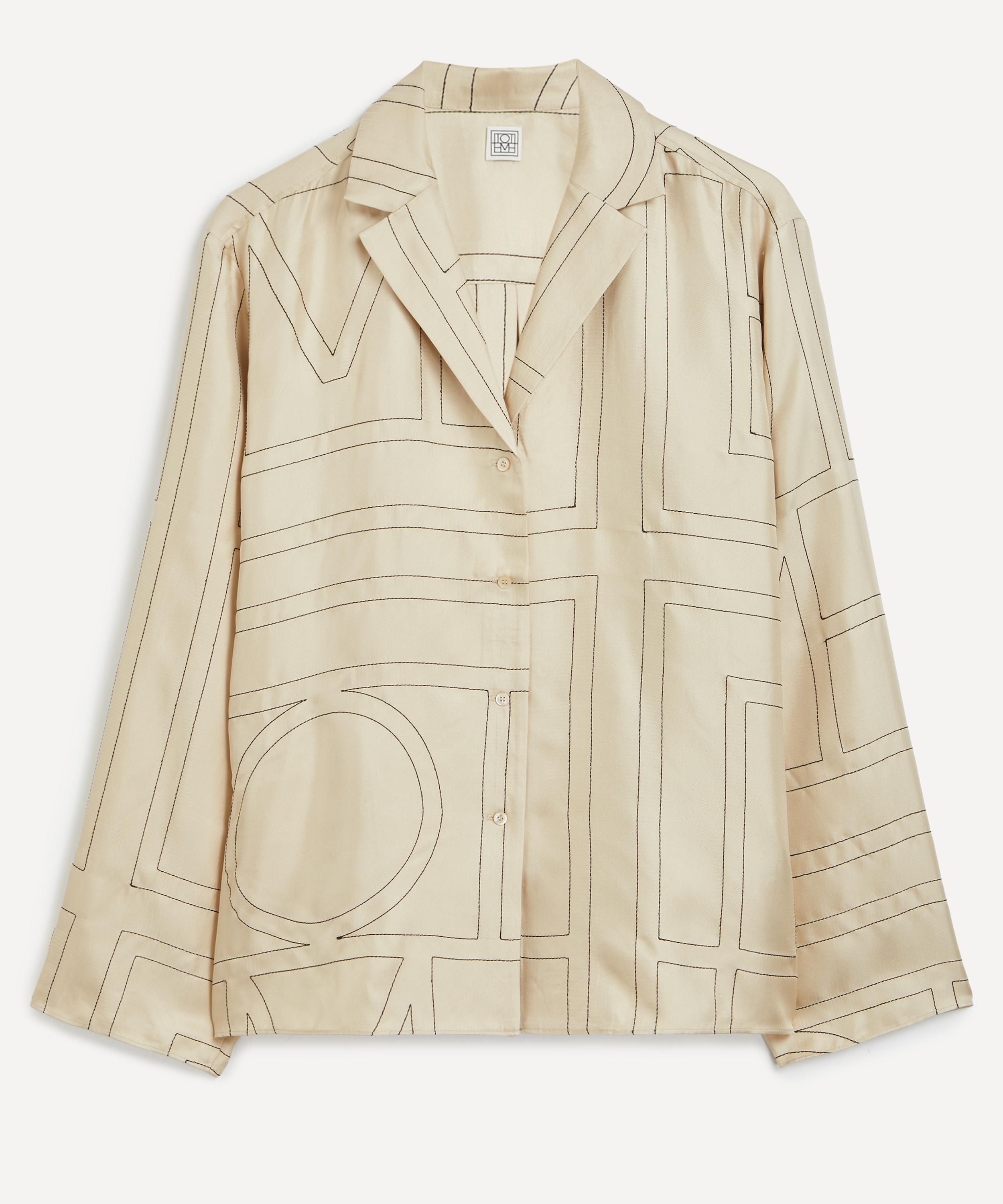Totême Toteme Women's Monogram Silk Pyjama Shirt
