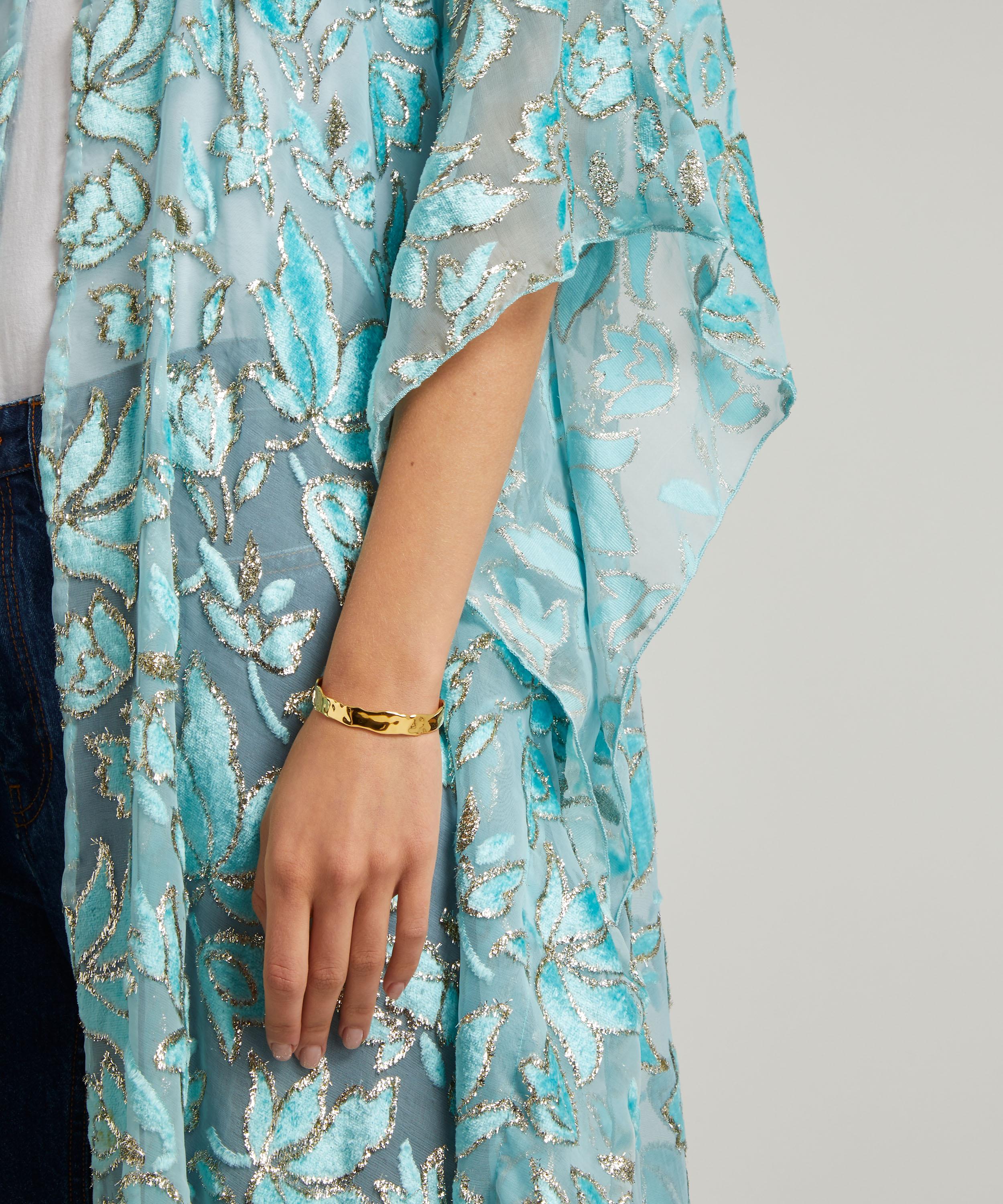Shop Designer Vintage Women's 70's Couture Devore Velvet Coat In Turquoise