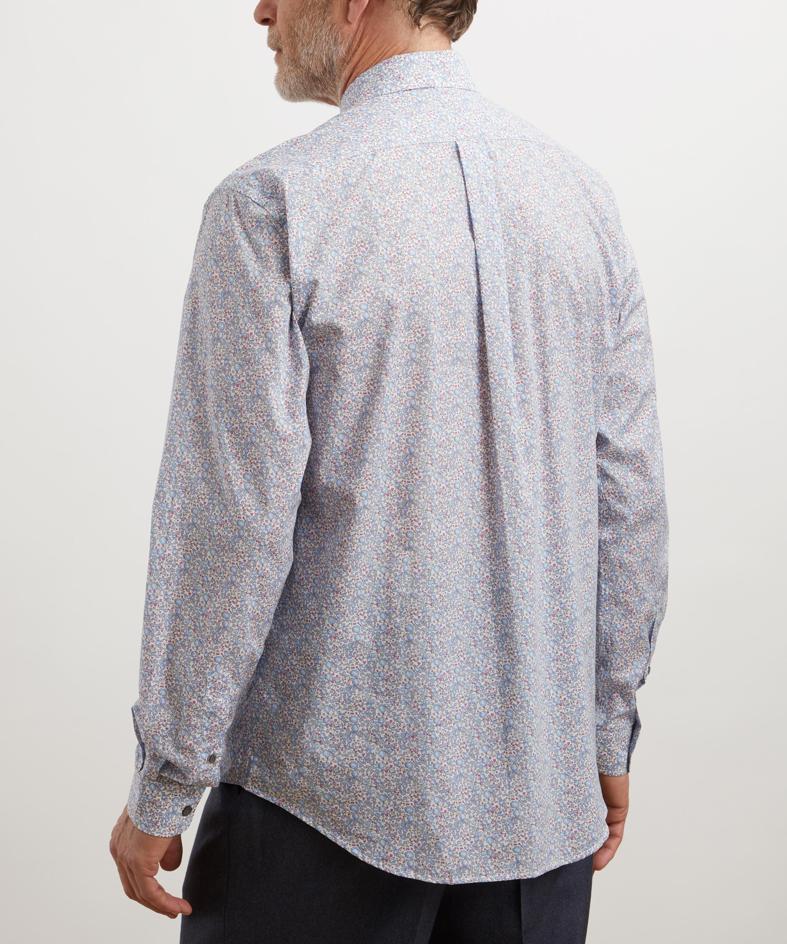 Liberty Eloise Tana Lawn Cotton Casual Classic Slim Fit Shirt In Blue