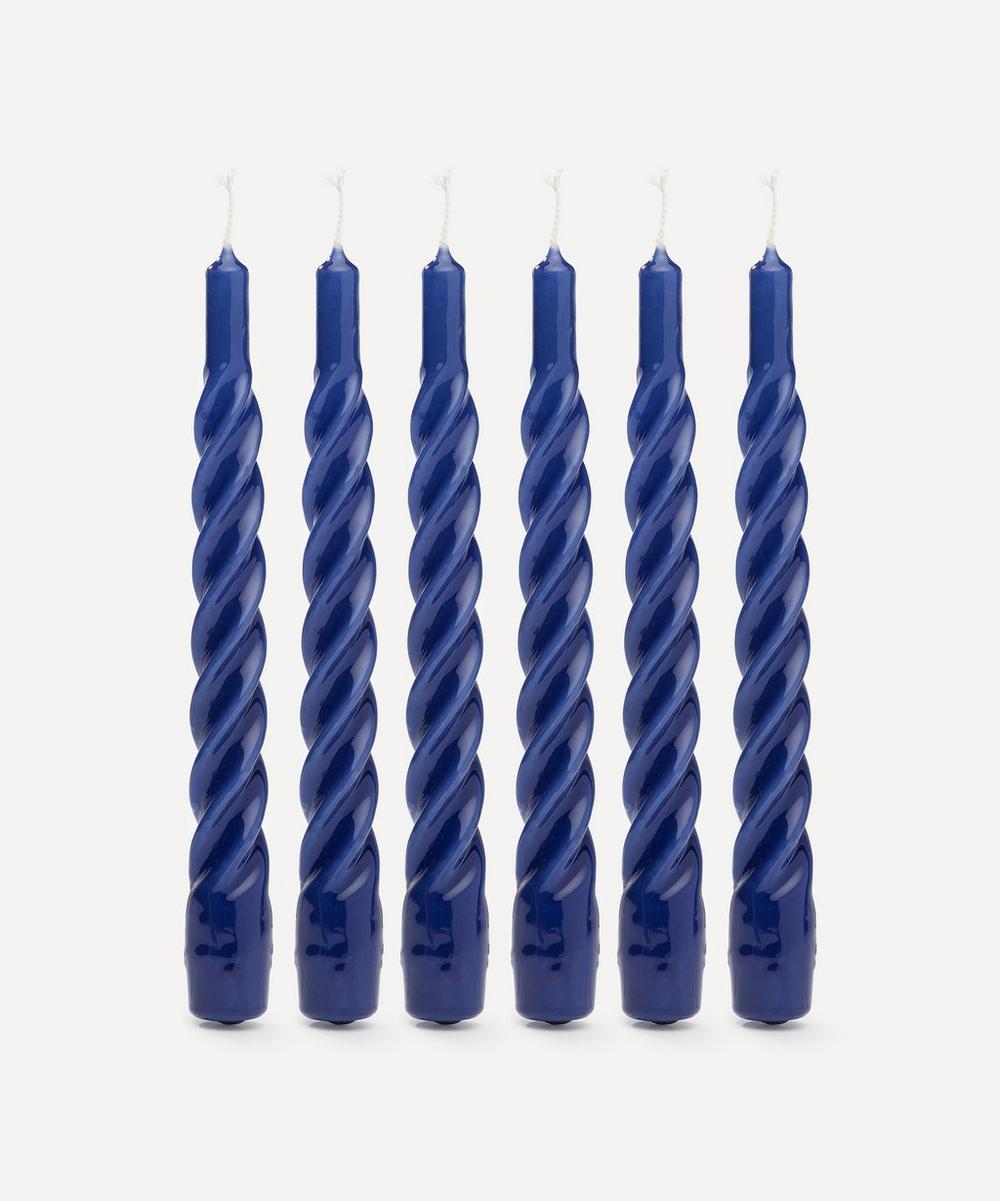 Anna + Nina - Blue Twisted Candles Set of Six image number 0