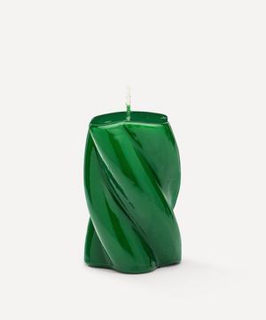 Short Blunt Twisted Candle Dark Green