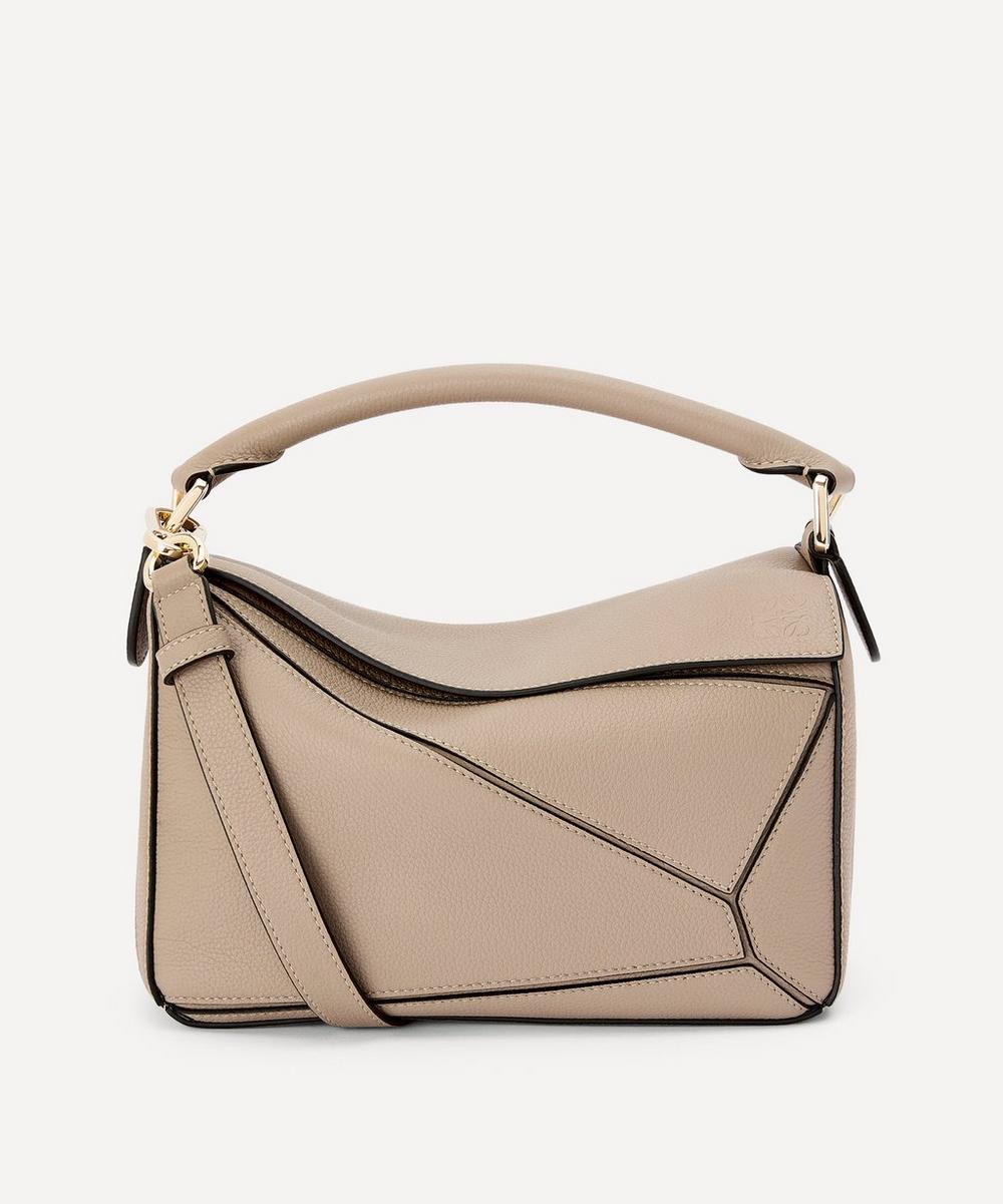 Loewe Small Puzzle Leather Shoulder Bag In Sand