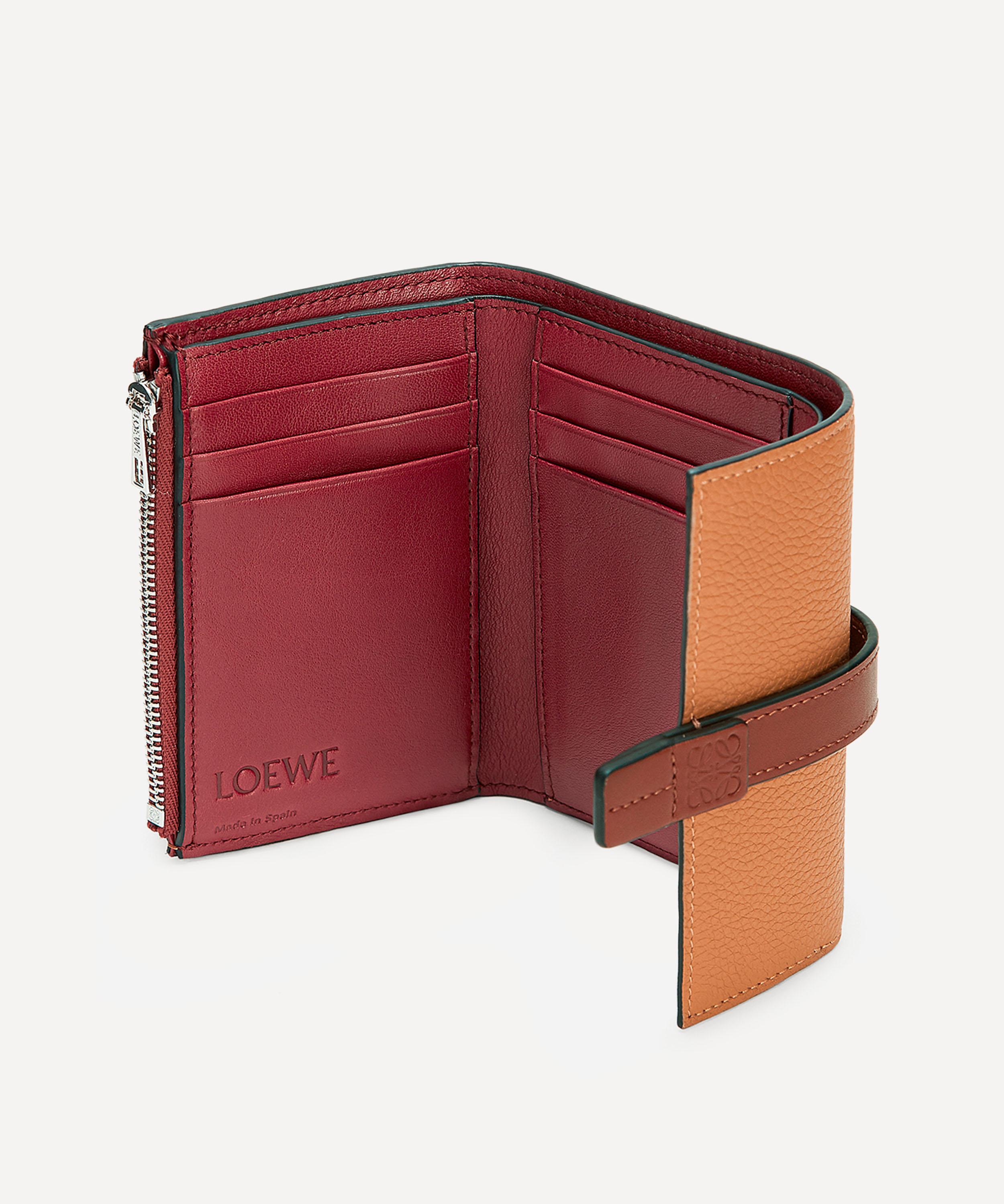 Loewe Small Trifold Flap Leather Wallet In Light Caramel
