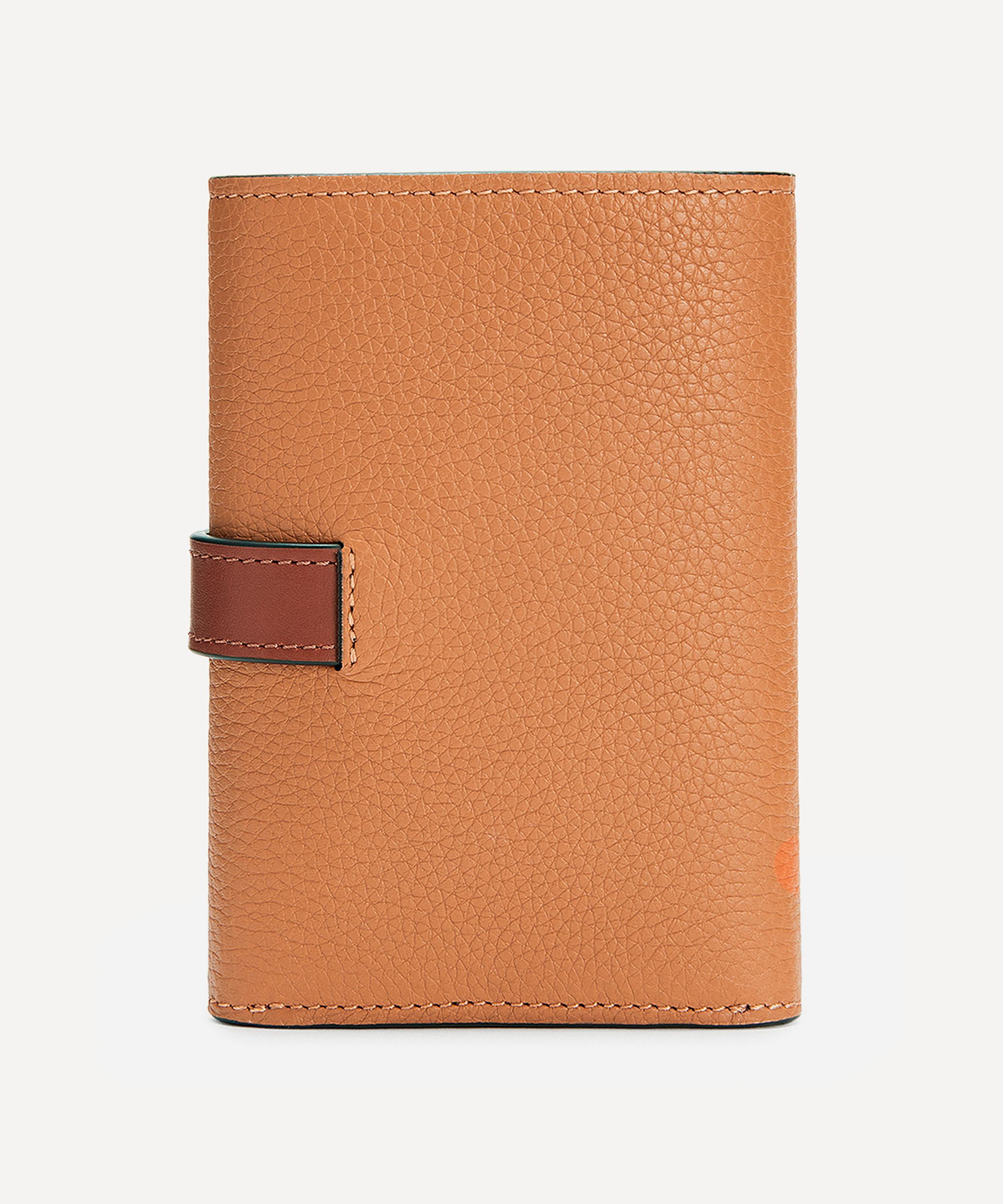 Loewe Small Trifold Flap Leather Wallet In Light Caramel