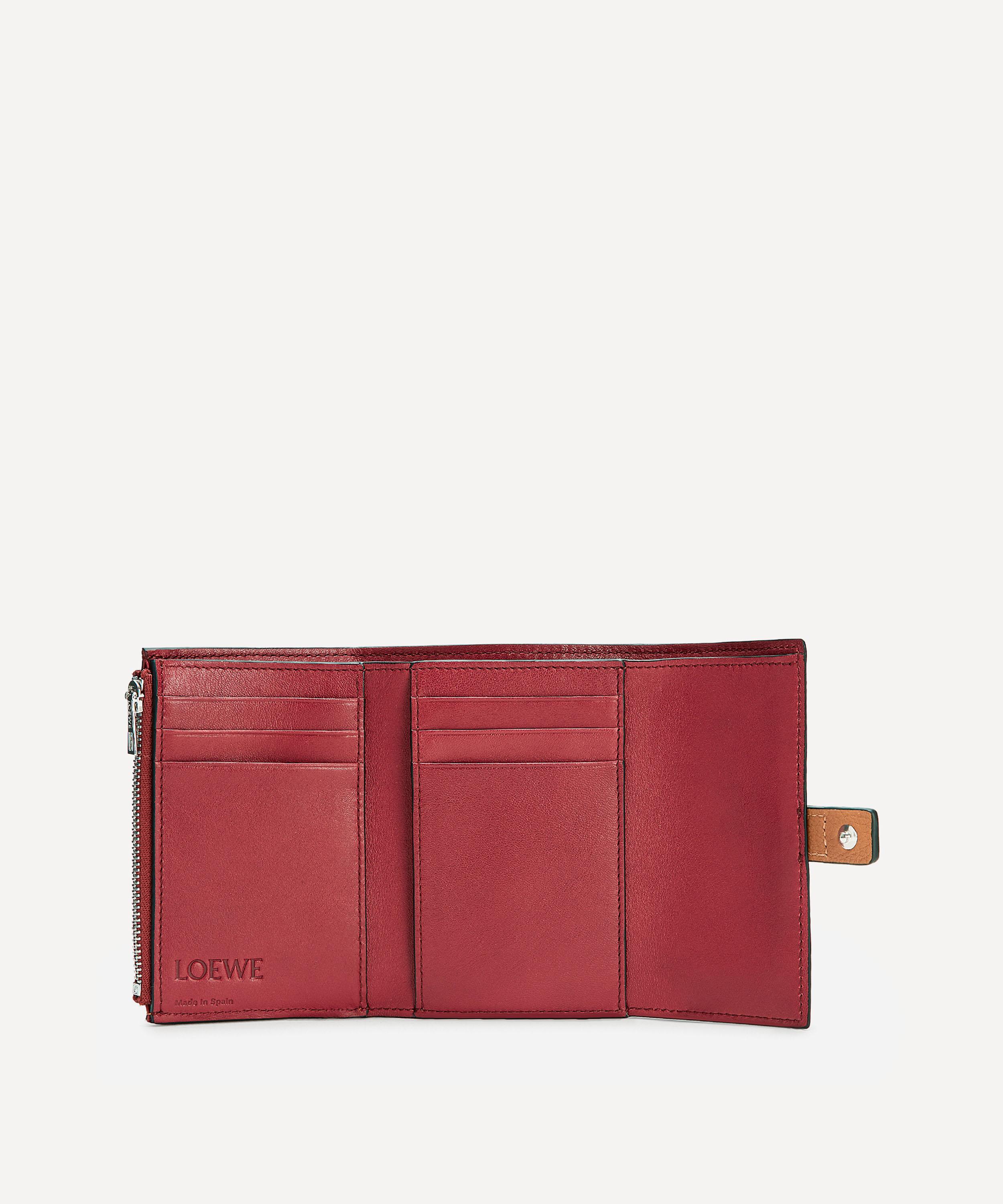 Loewe Small Trifold Flap Leather Wallet In Light Caramel