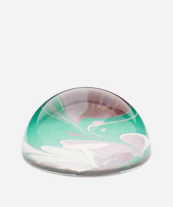 Inq - Emerald Leaf Marbled Paperweight Small
