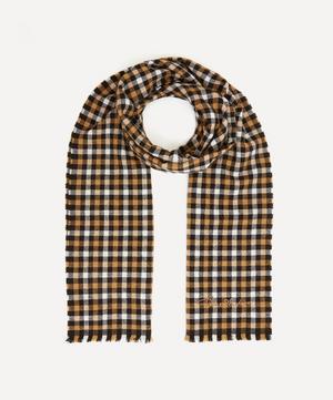 Embroidered Check Scarf