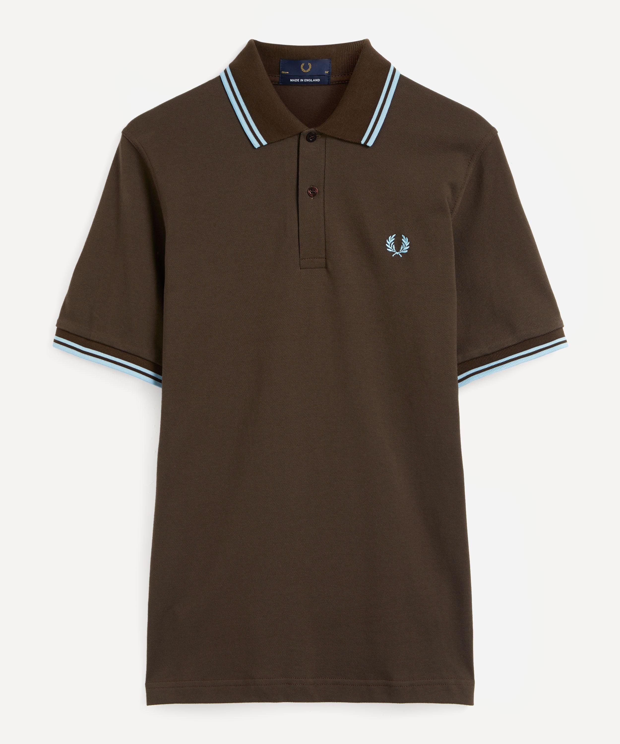 Fred Perry M12 Twin-tipped Shirt In Chocolate Ice