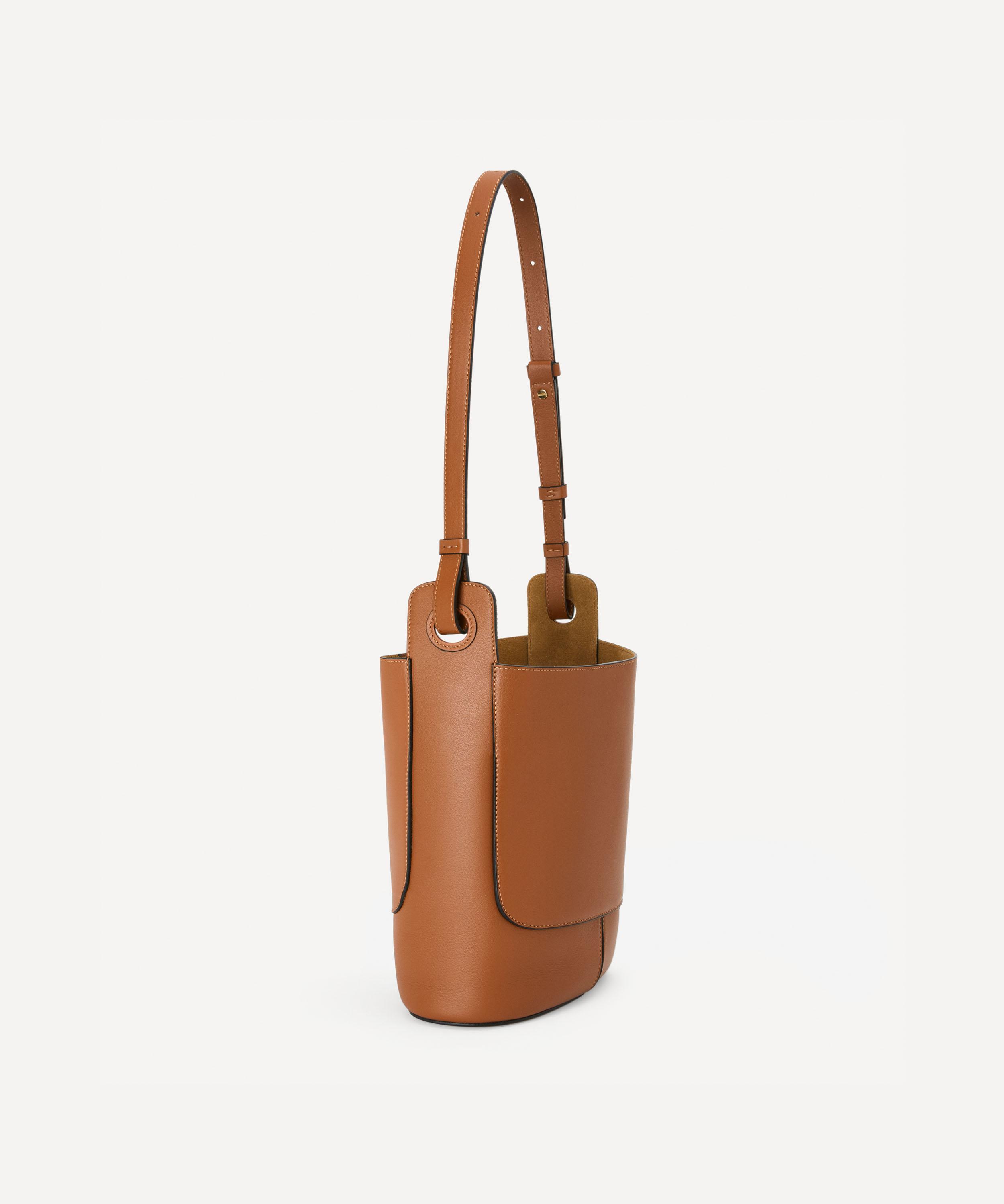 Shop Loewe Women's Small Hobo Anagram Leather Bucket Bag In Tan