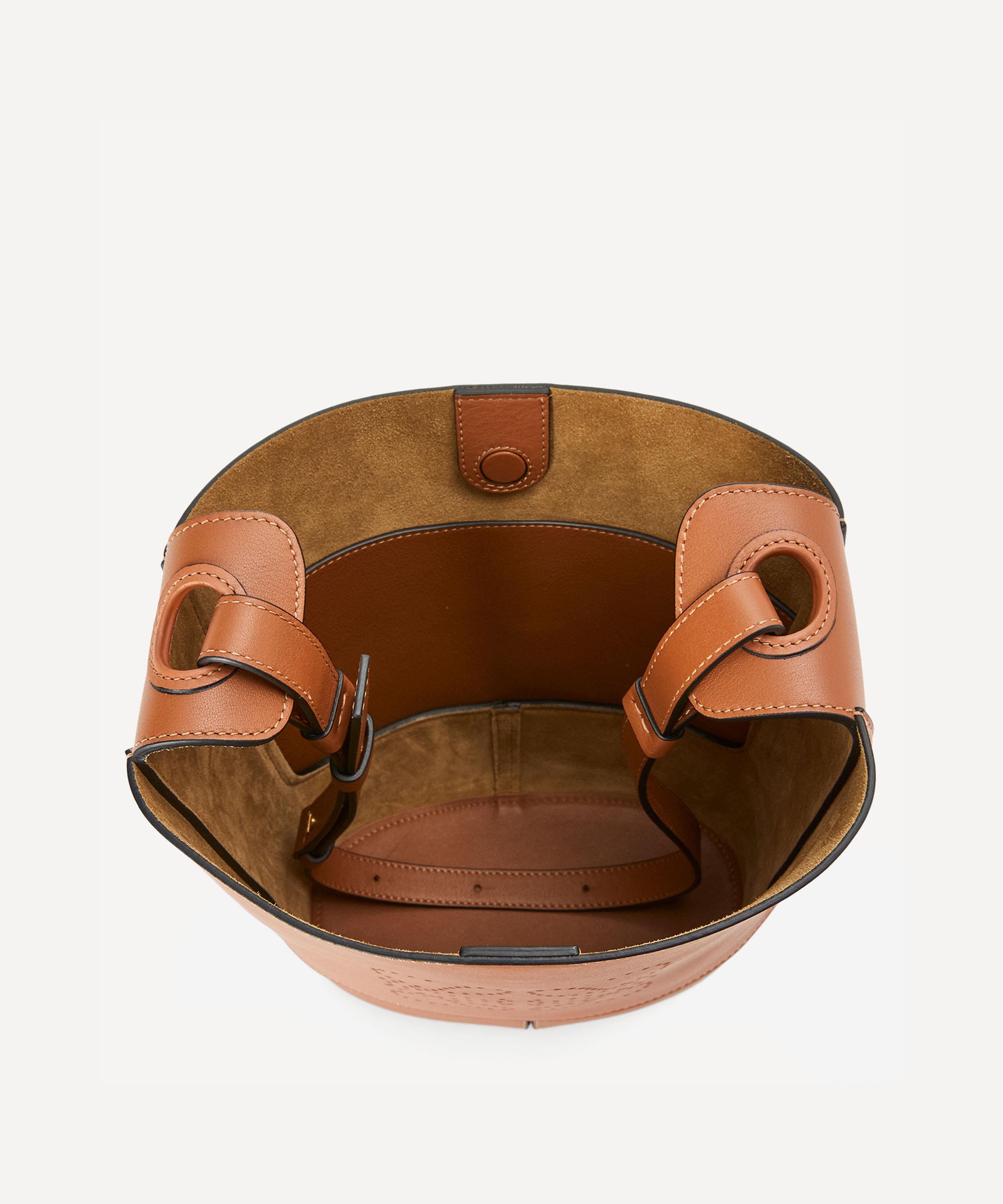 Shop Loewe Women's Small Hobo Anagram Leather Bucket Bag In Tan