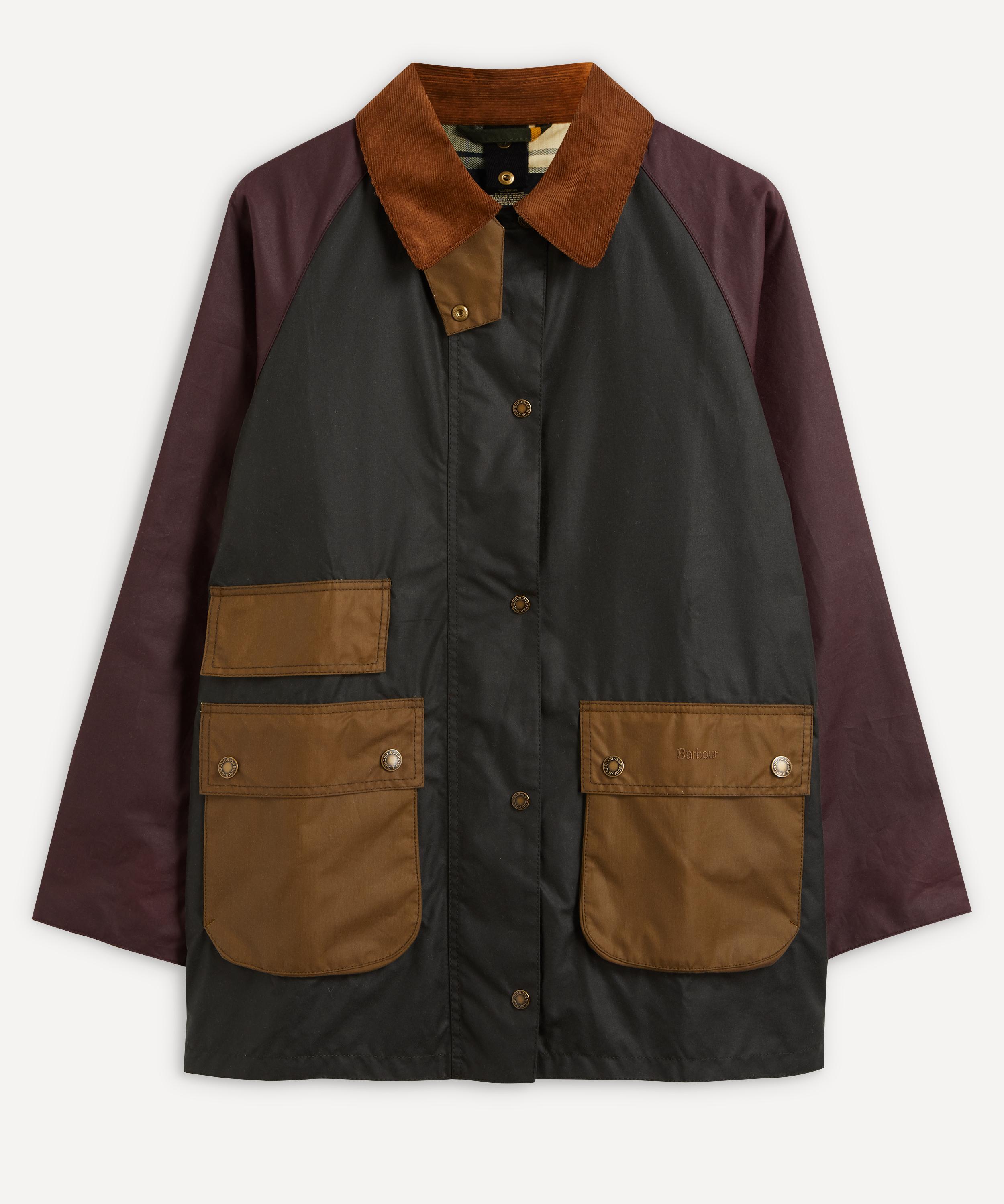 バブアー　barbour LUSS COLOURBLOCK Barbour Luss Colour-block Wax Jacket In Sage Bordeaux Sand