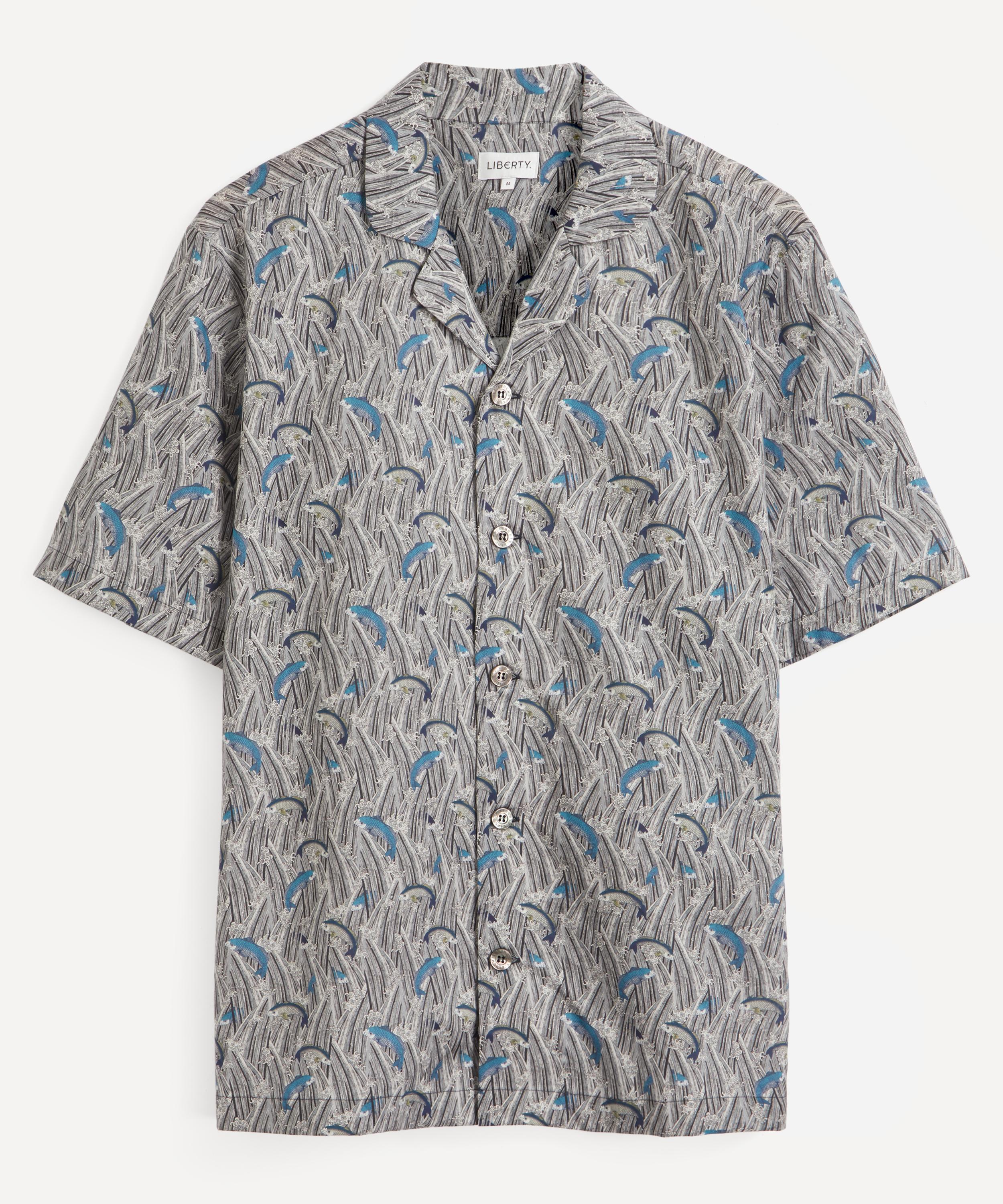 Liberty - Shiomi Tana Lawn&trade; Cotton Cuban Collar Casual Shirt