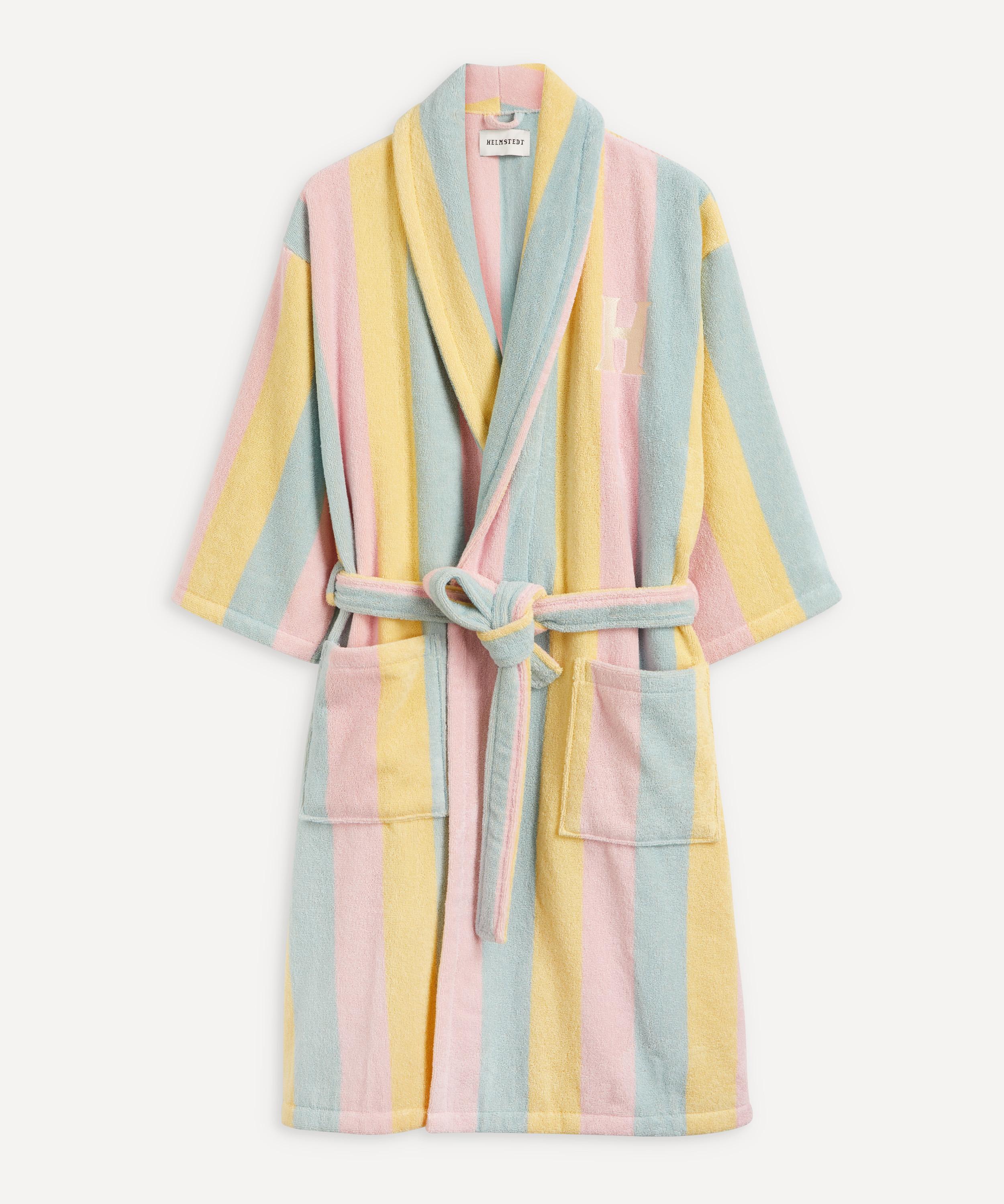pastel striped dressing gown Estelle Multi Pastel Stripe Dressing Gown SAMPLE  Olivia Rubin