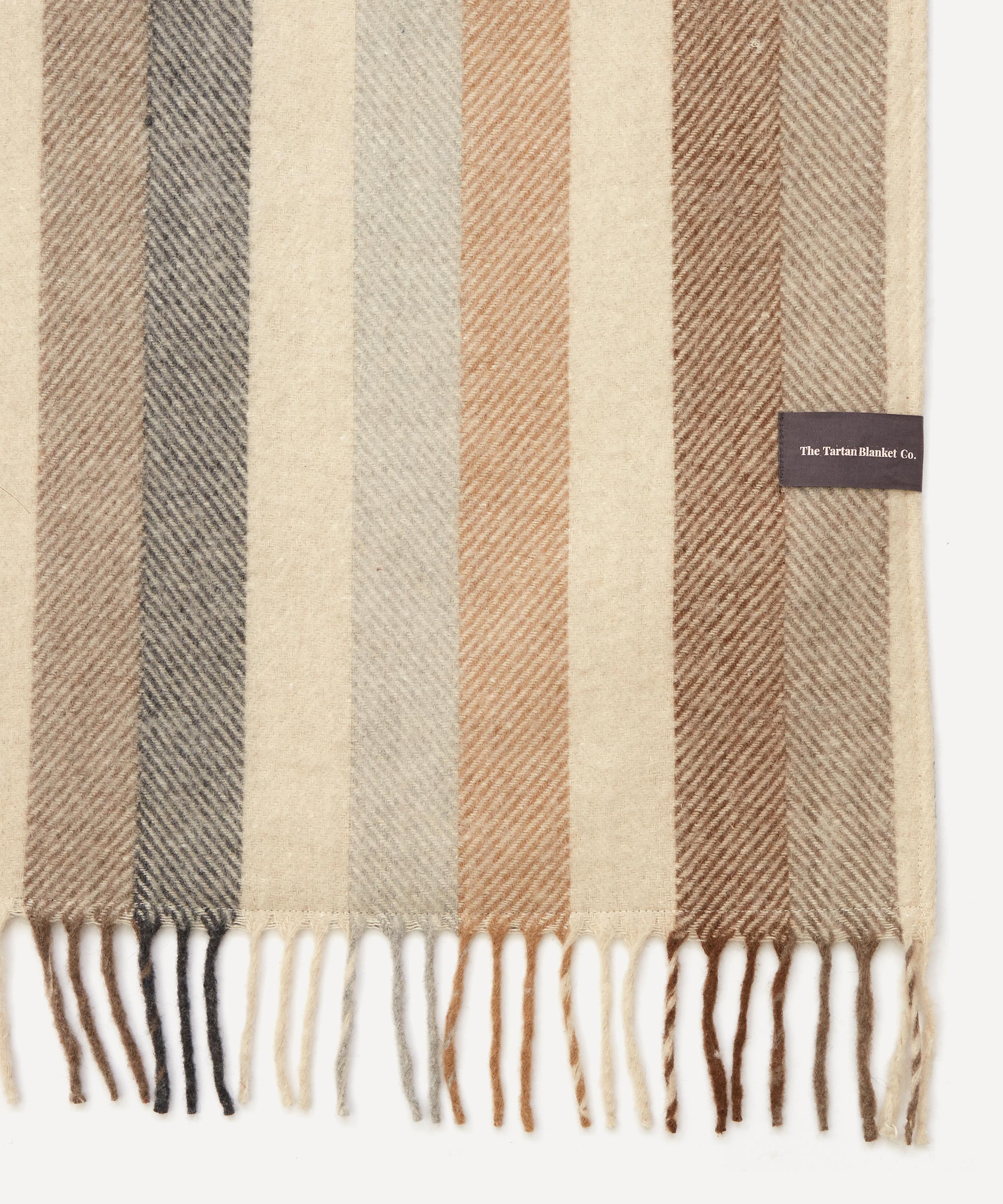 Shop The Tartan Blanket Co. Neutral Stripe Recycled Wool Picnic Blanket