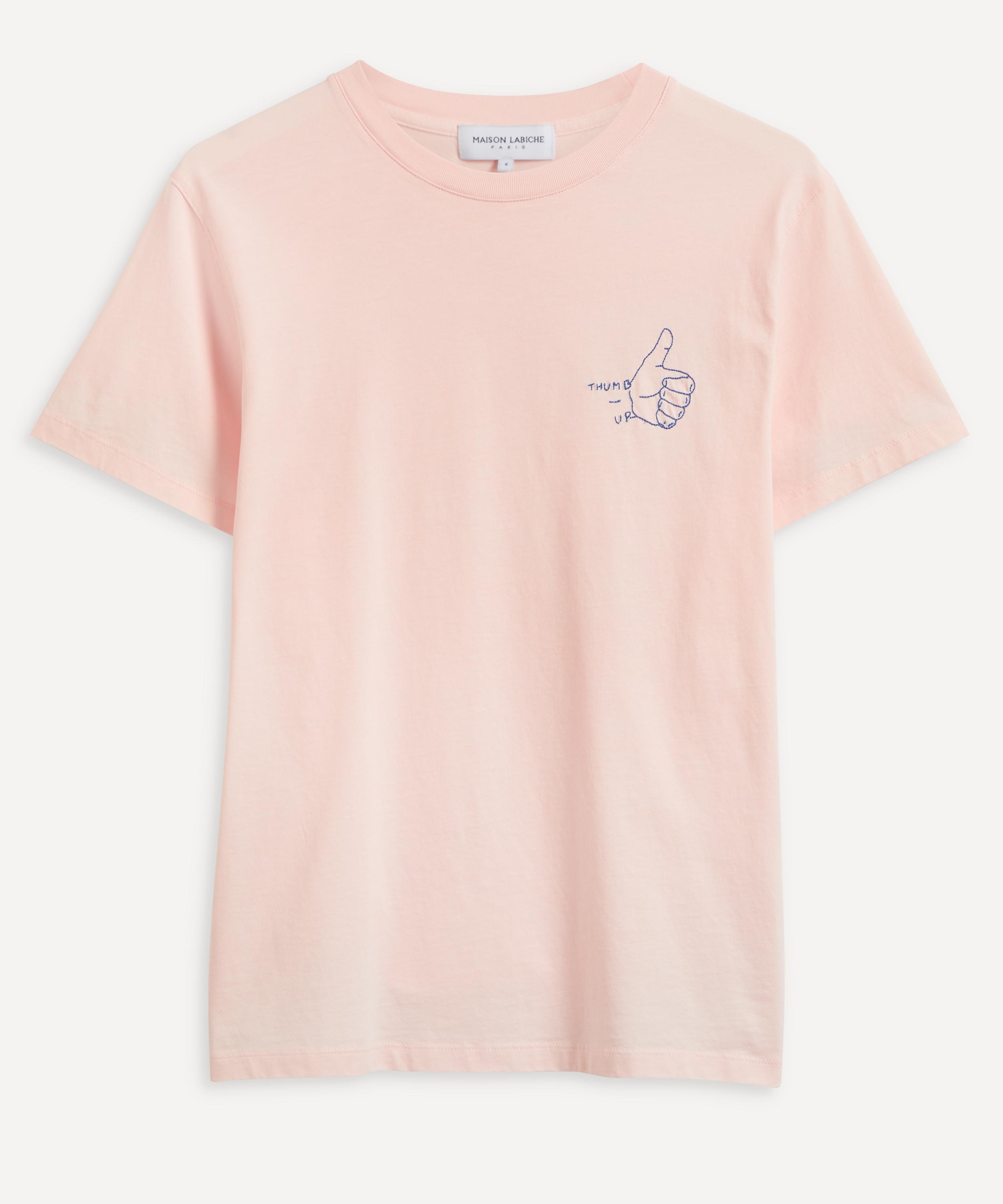 Maison Labiche Thumbs Up Popincourt T Shirt In English Pink Modesens