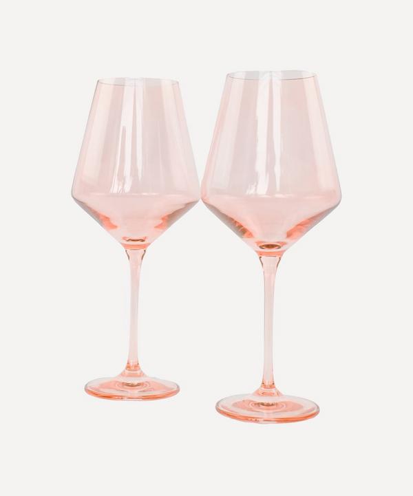 Estelle Colored Glass - Blush Pink Stemware Set of Two